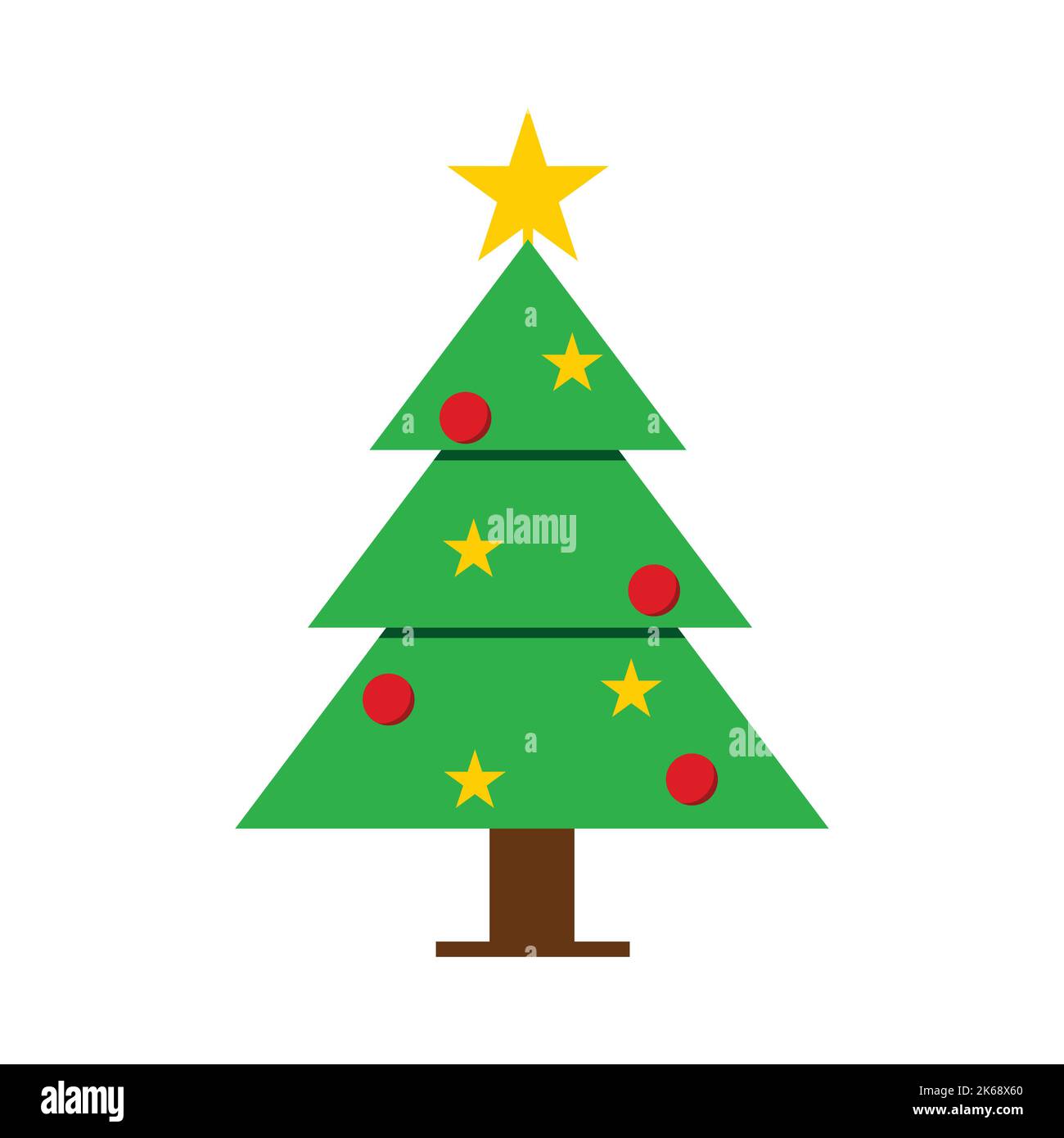 Sapin de Noël vert simple Illustration de Vecteur