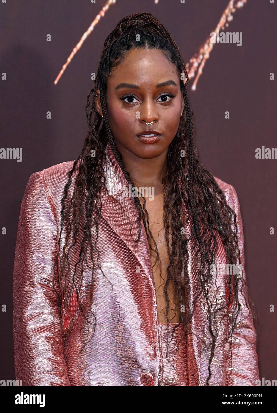 12 octobre 2022. Londres, Royaume-Uni. Crystal Clarke arrivant au BFI London film Festival Premiere of Empire of Light, Royal Festival Hall. Crédit : Doug Peters/EMPICS/Alamy Live News Banque D'Images