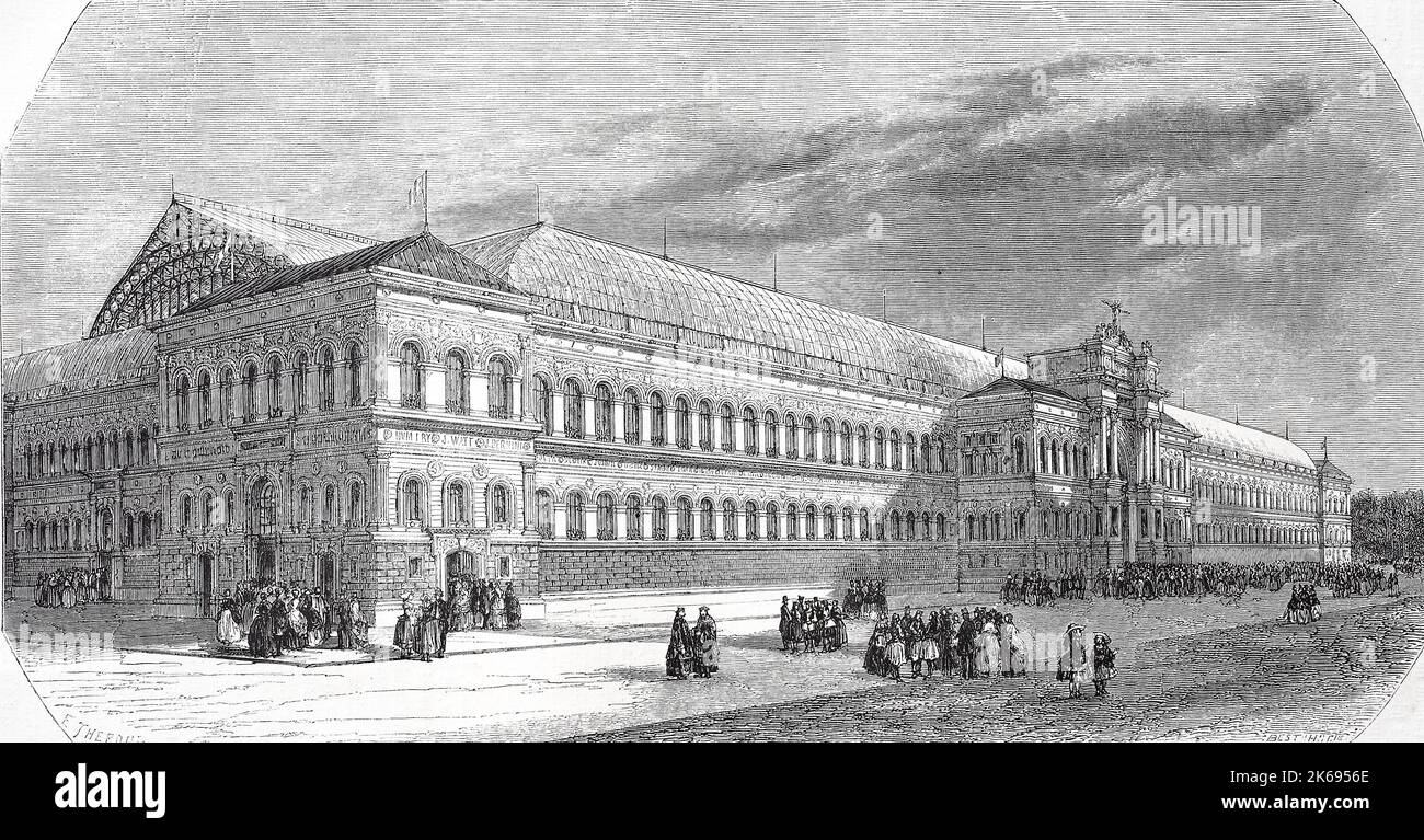 Lamélioration De La Reproduction Numérique Vue Sur Le Palais De Lexposition Mondiale 1855 à