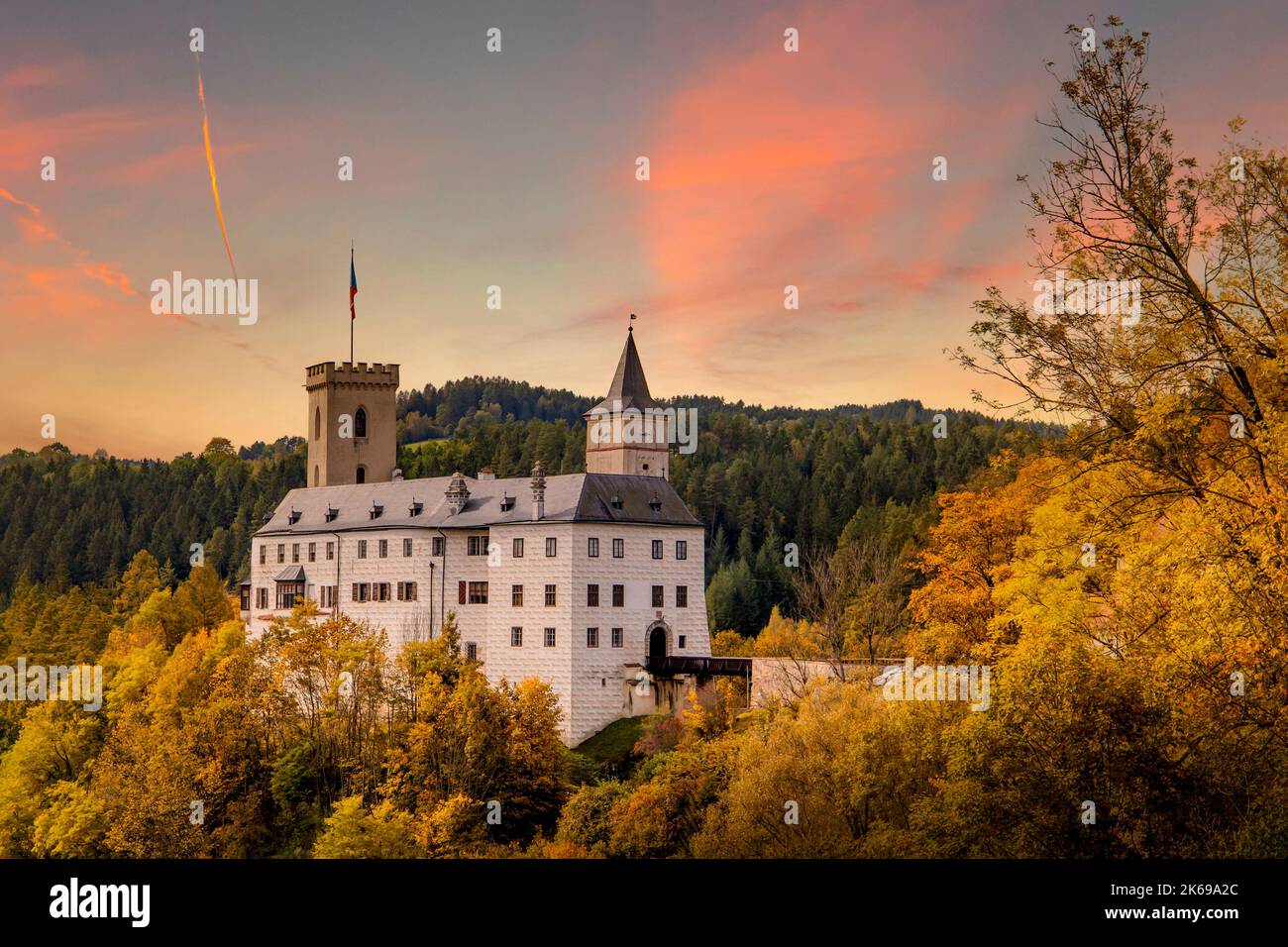 Château de Rozmberk nad Vltavou en Bohême du Sud, République tchèque Banque D'Images