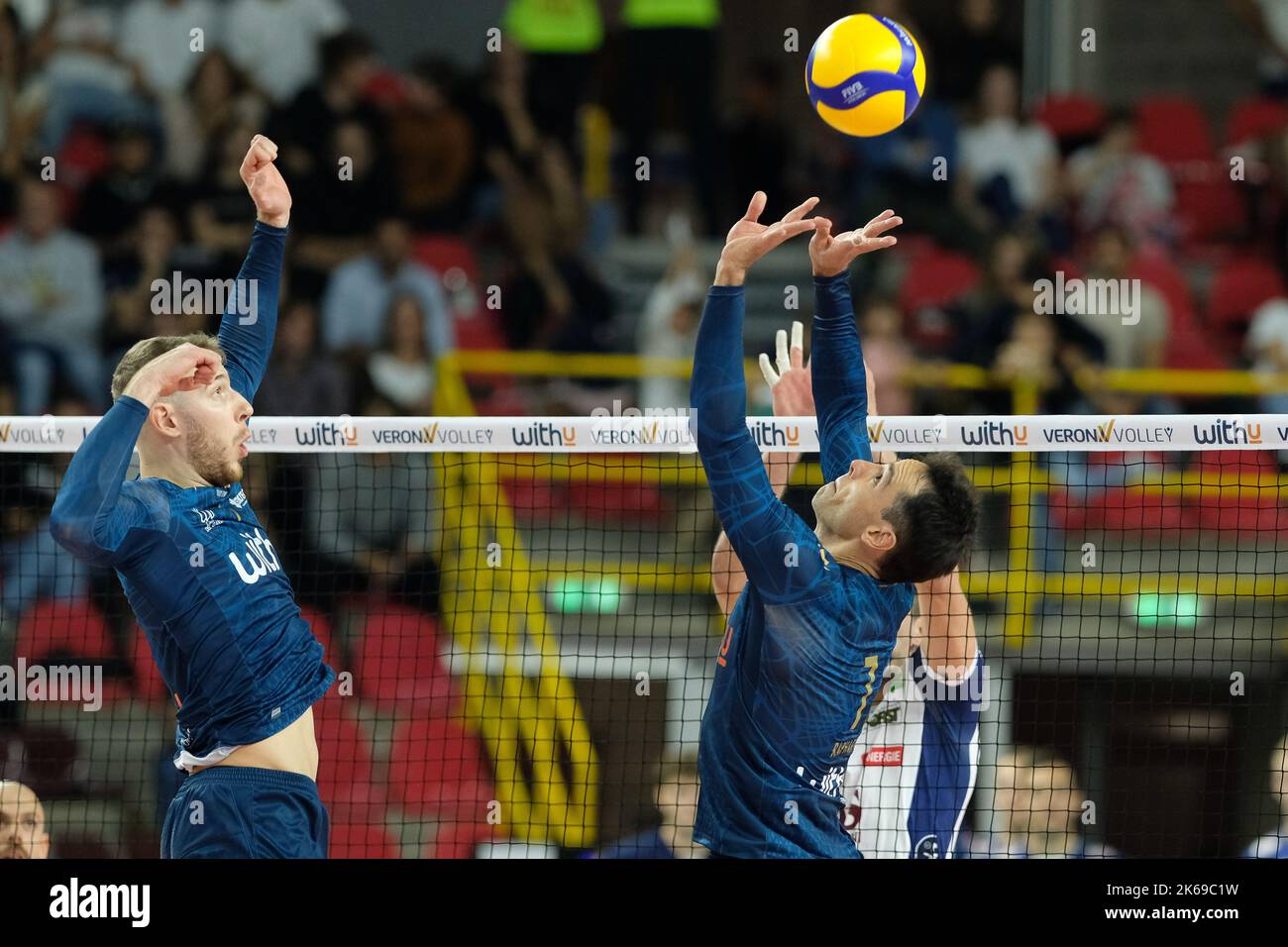 Vérone, Italie. 8th octobre 2022. Championnat italien de volley-ball Superlega entre WithU Verona et ITAS Trentino. Banque D'Images