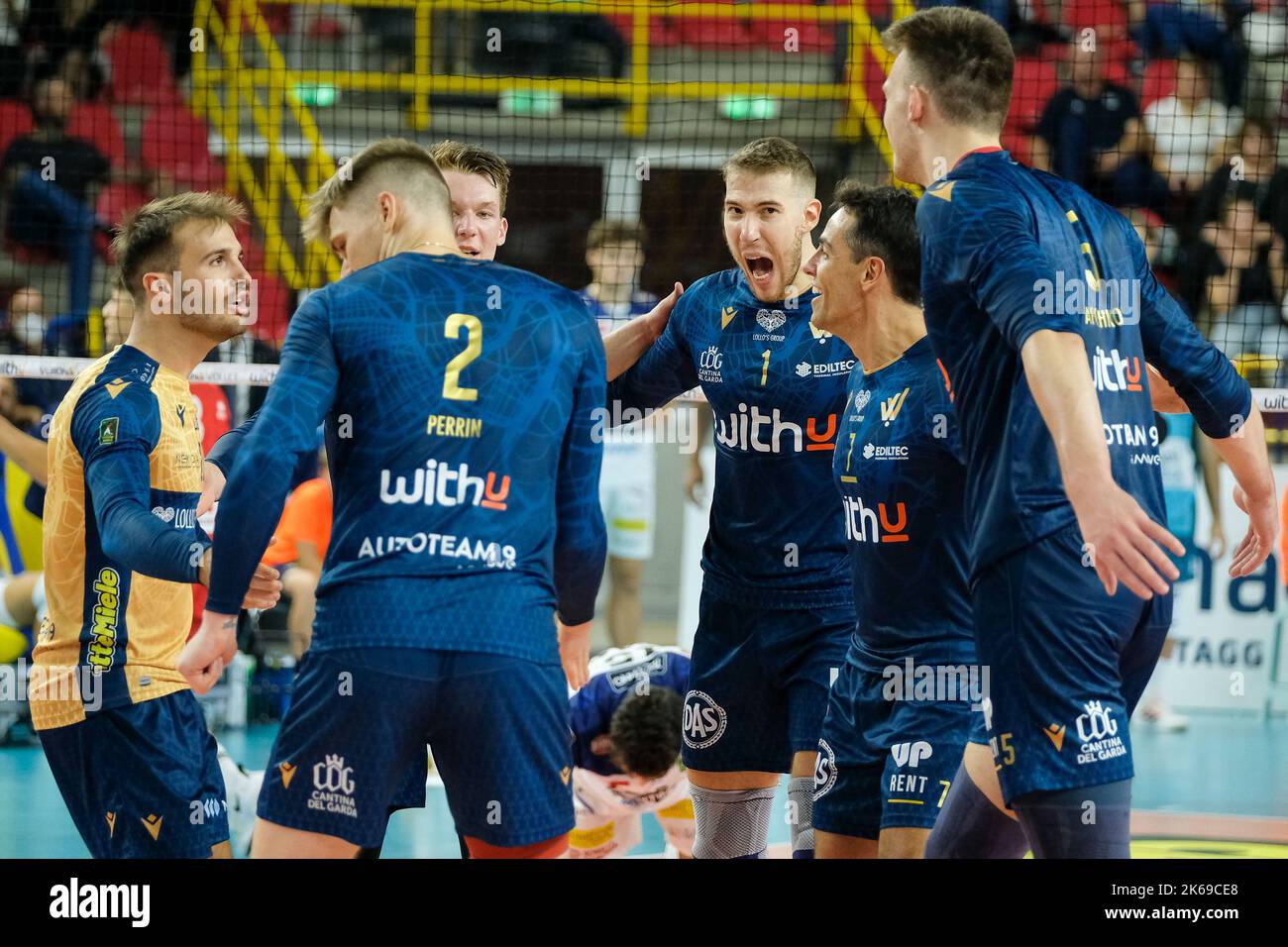 Vérone, Italie. 8th octobre 2022. Championnat italien de volley-ball Superlega entre WithU Verona et ITAS Trentino. Banque D'Images