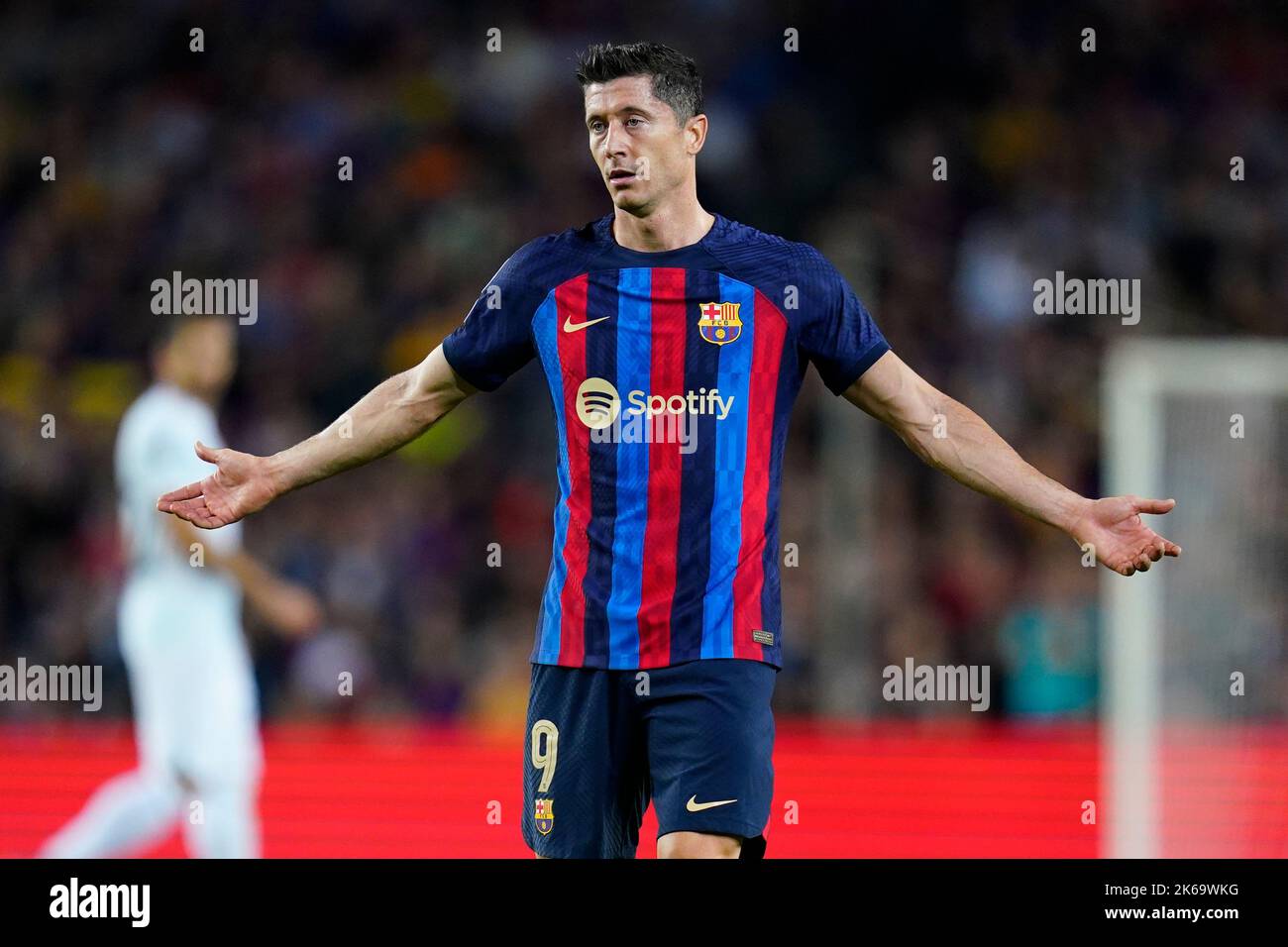 Barcelone, Espagne. 12th octobre 2022. Robert Lewandowski du FC Barcelone lors du match de l'UEFA Champions League, le groupe C entre le FC Barcelone et l'Inter Milan a joué au stade Spotify Camp Nou sur 12 octobre 2022 à Barcelone, en Espagne. (Photo de Colas Buera/PRESSIN) Credit: PRESSINPHOTO SPORTS AGENCY/Alay Live News Banque D'Images