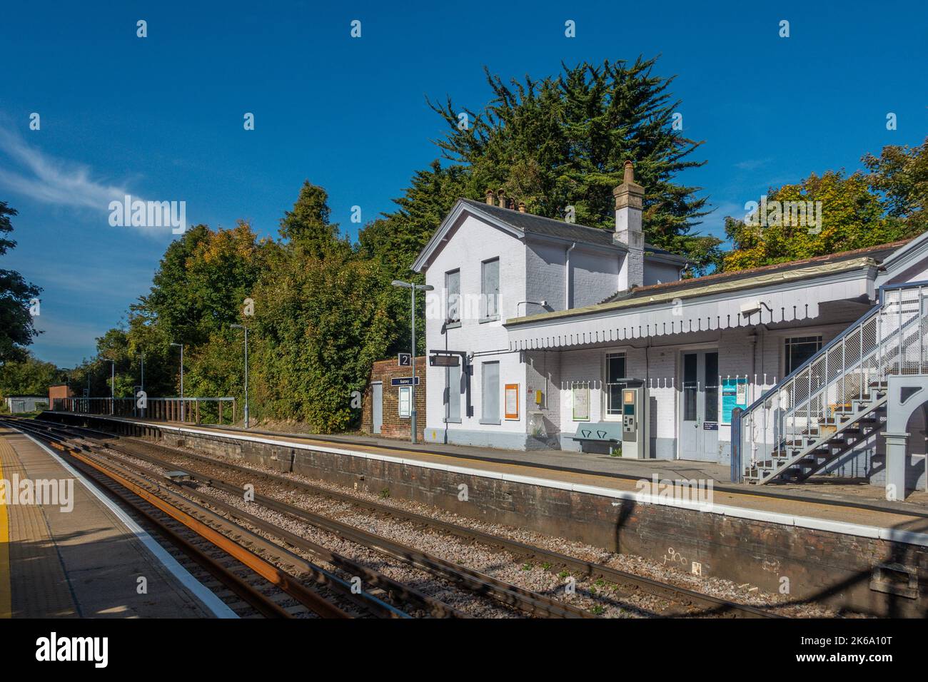 Gare de Kearsney, de Londres à Douvres Line, sud-est, Kearsney, Douvres, Kent, Angleterre Banque D'Images