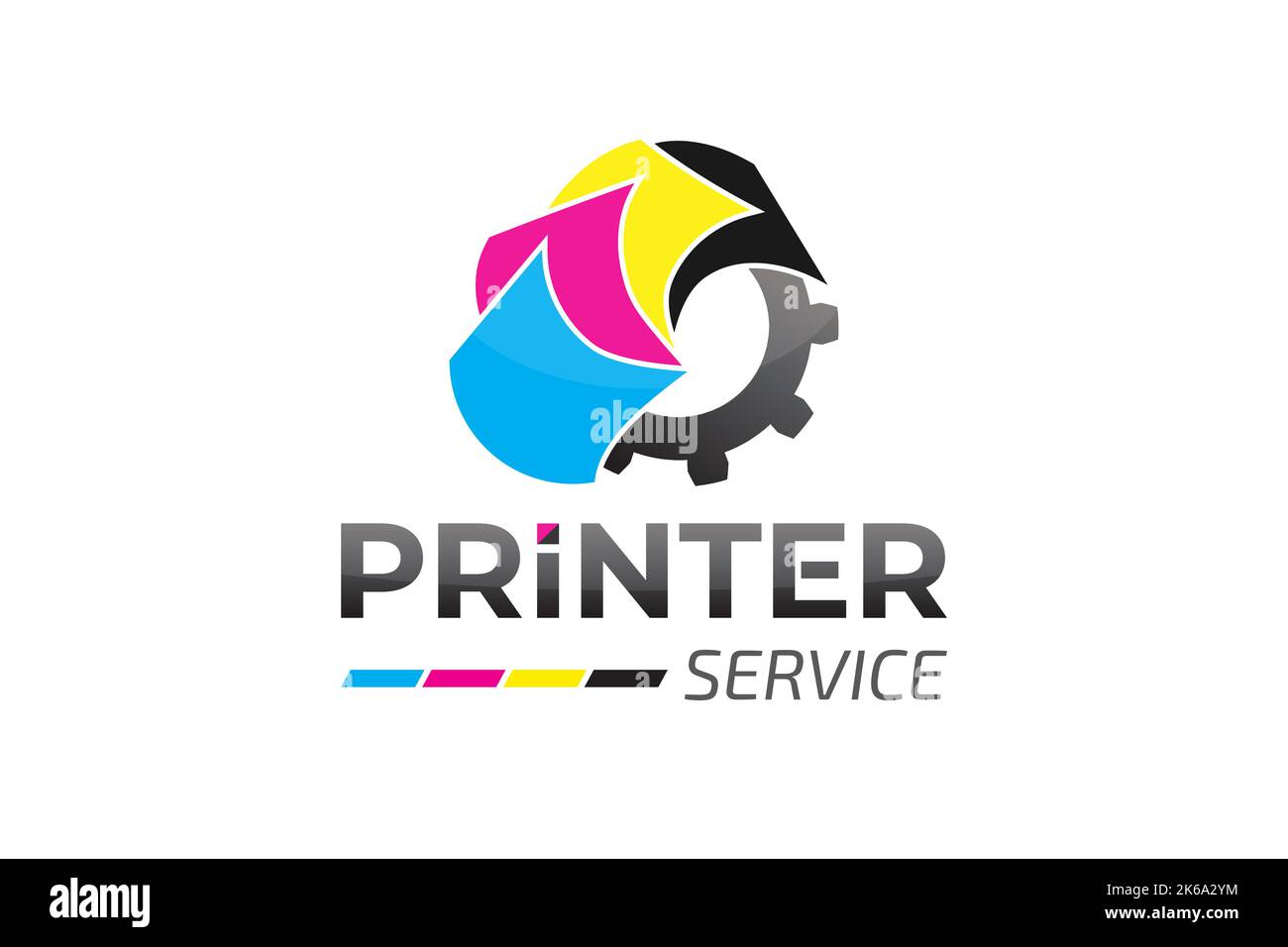 Design du logo du service d'impression moderne Illustration de Vecteur