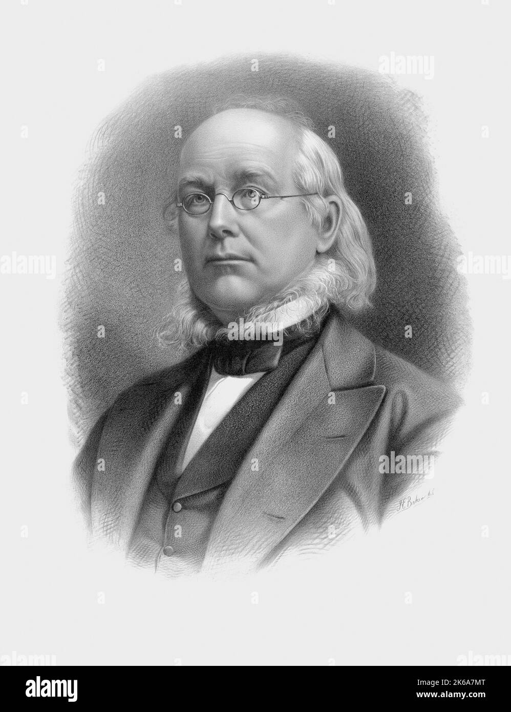 Portrait du 19th siècle de Horace Greeley. Banque D'Images