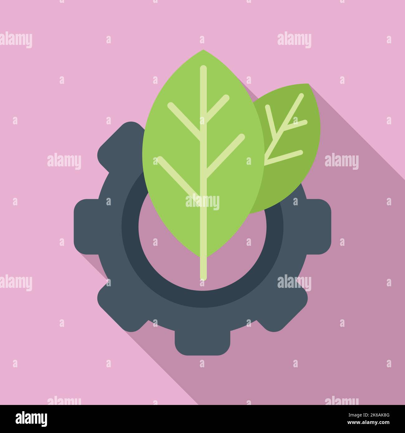 Icône ECO Gear à vecteur plat. La nature propre. Sauvegarde usine Illustration de Vecteur