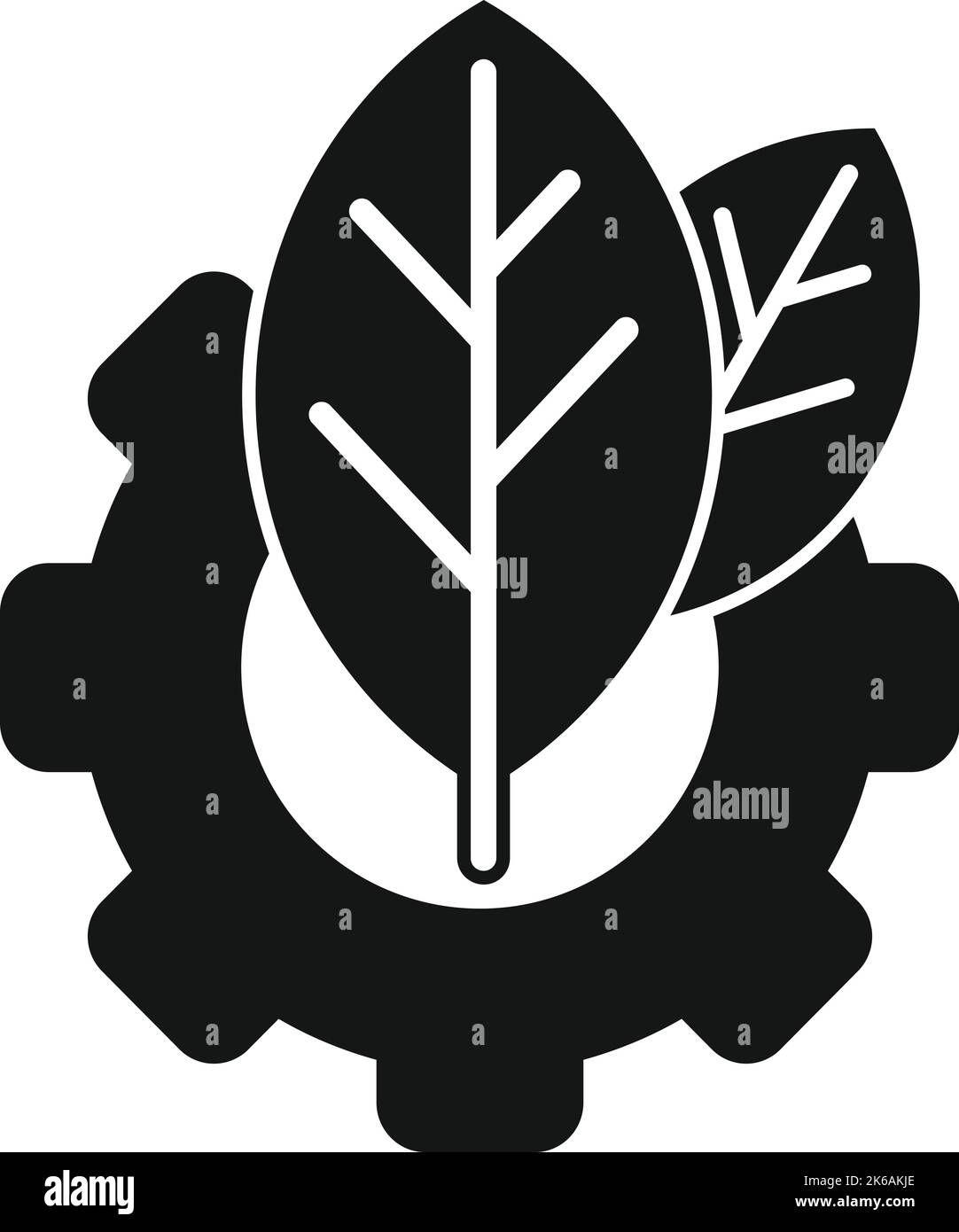 Icône ECO Gear vecteur simple. La nature propre. Sauvegarde usine Illustration de Vecteur