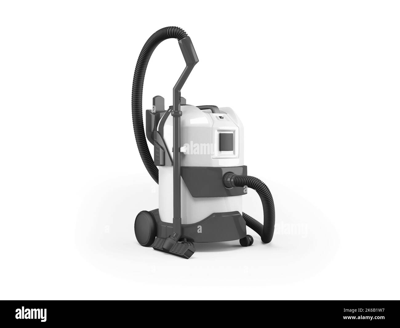 3D illustration de l'aspirateur professionnel blanc sur fond blanc avec ombre Banque D'Images