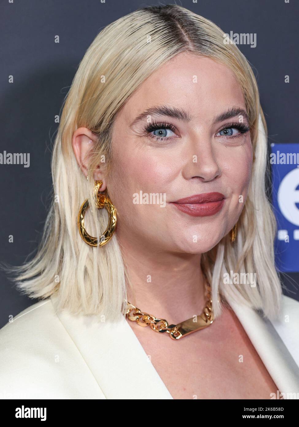 HOLLYWOOD, LOS ANGELES, CALIFORNIE, ÉTATS-UNIS - OCTOBRE 12 : Ashley Benson, actrice, mannequin et chanteuse américaine, arrive au Screamfest Horror film Festival 22nd - Los Angeles projection de WellGo USA "le garçon le plus solitaire du monde", qui s'est tenu au TCL Chinese 6 Theatres on 12 octobre 2022 à Hollywood, Los Angeles, Californie, États-Unis. (Photo de Xavier Collin/image Press Agency) Banque D'Images