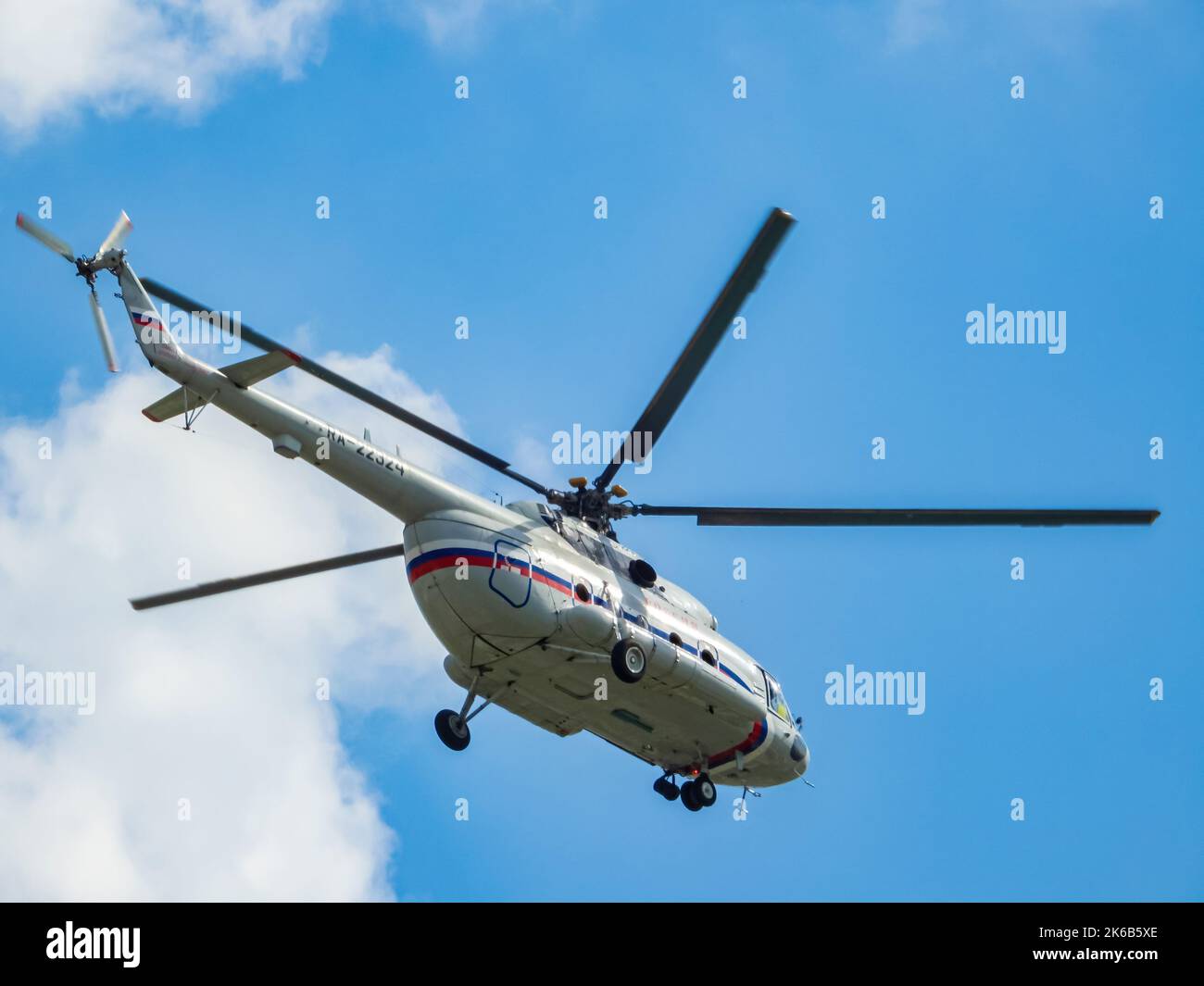 Moscou, Russie - 22 mai 2019. Hélicoptère multi-usage mi-8 du détachement de vol spécial « Russie » du Bureau de la Fédération de Russie Presiden Banque D'Images