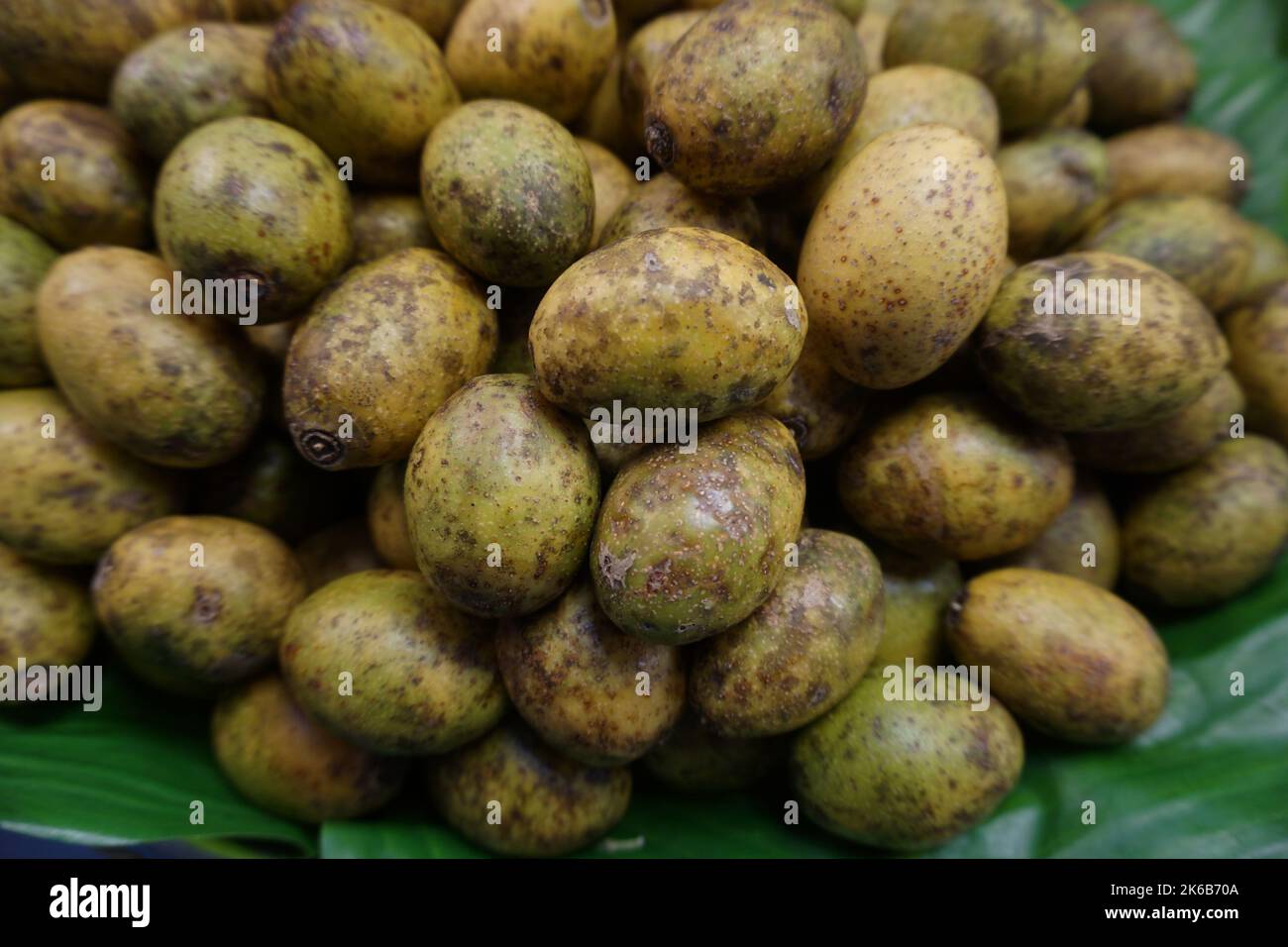 olive sur l'assiette dans le jardin thaïlande Banque D'Images