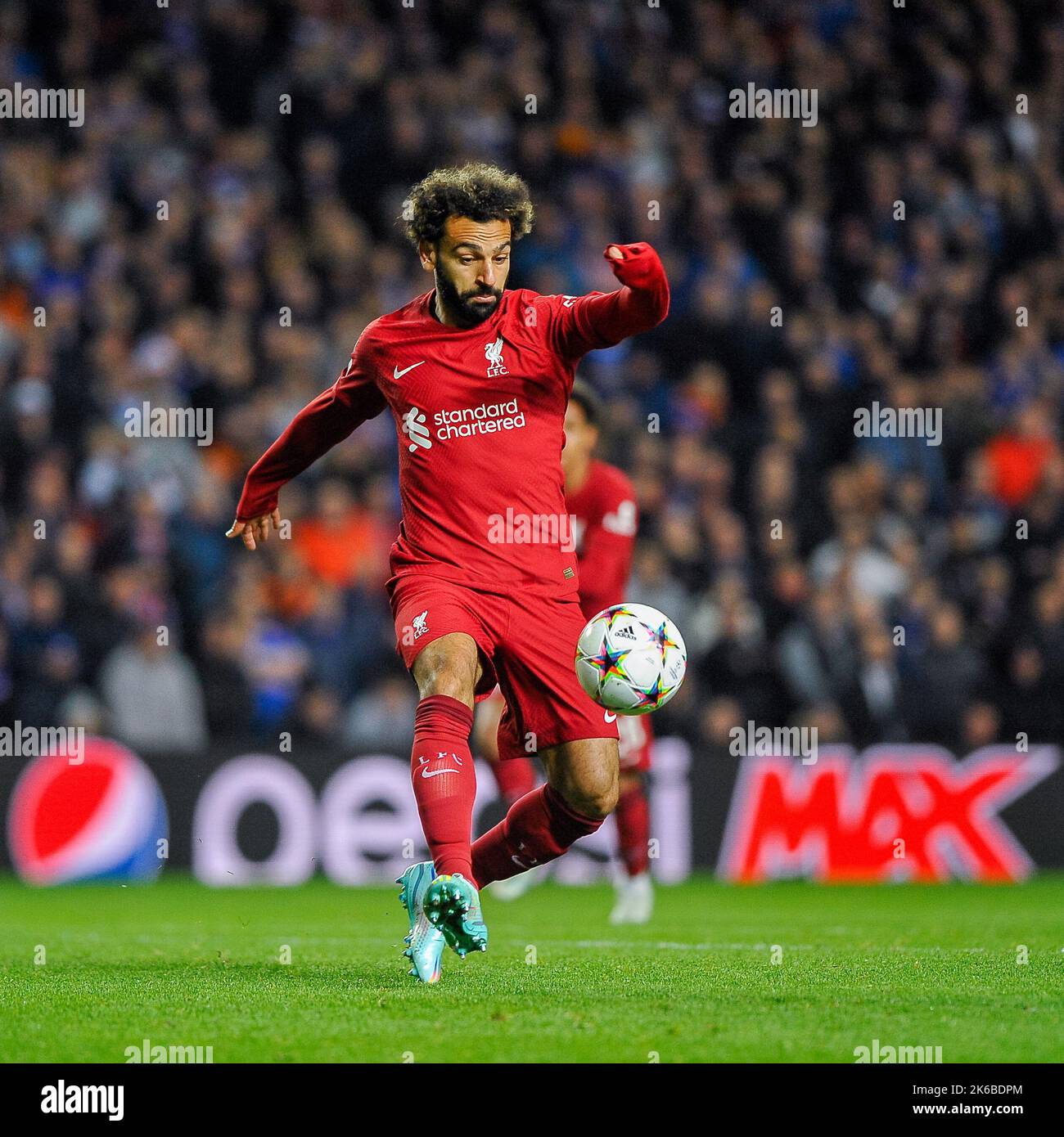 Glasgow, Angleterre . 12th octobre 2022. Mohamed Salah de Liverpool pendant le match de groupe de la Ligue des champions de la mens entre Rangers et Liverpool au stade Ibrox, Glasgow (Karl W Newton/SPP) Credit: SPP Sport Press photo. /Alamy Live News Banque D'Images