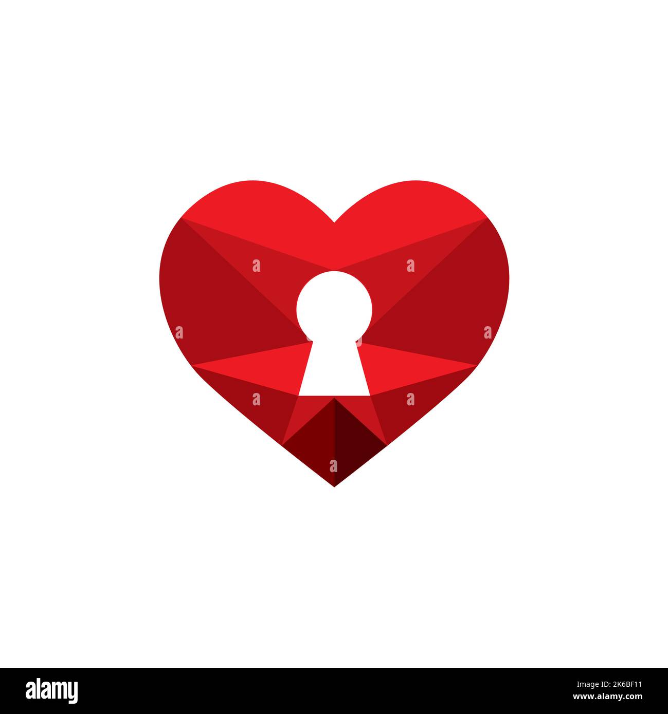 Open Hearth Vector Design moderne, logo coeur clé Illustration de Vecteur