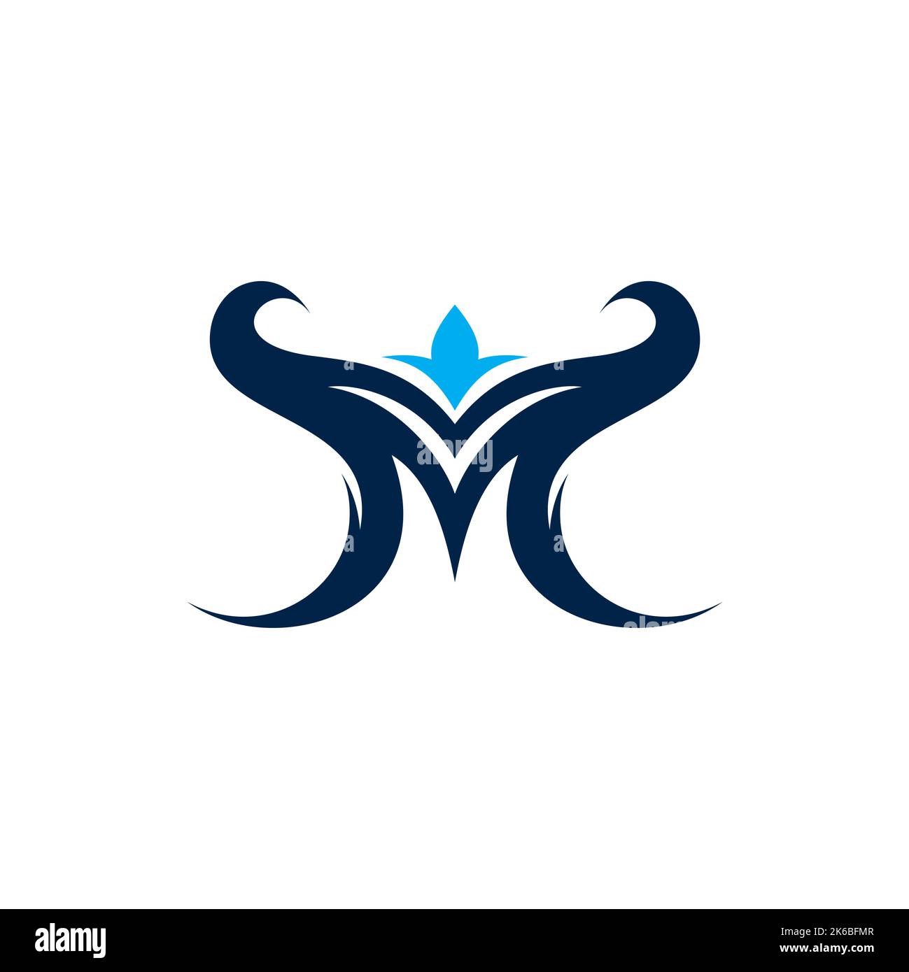 Logo fleuri M Design simple et élégant Illustration de Vecteur