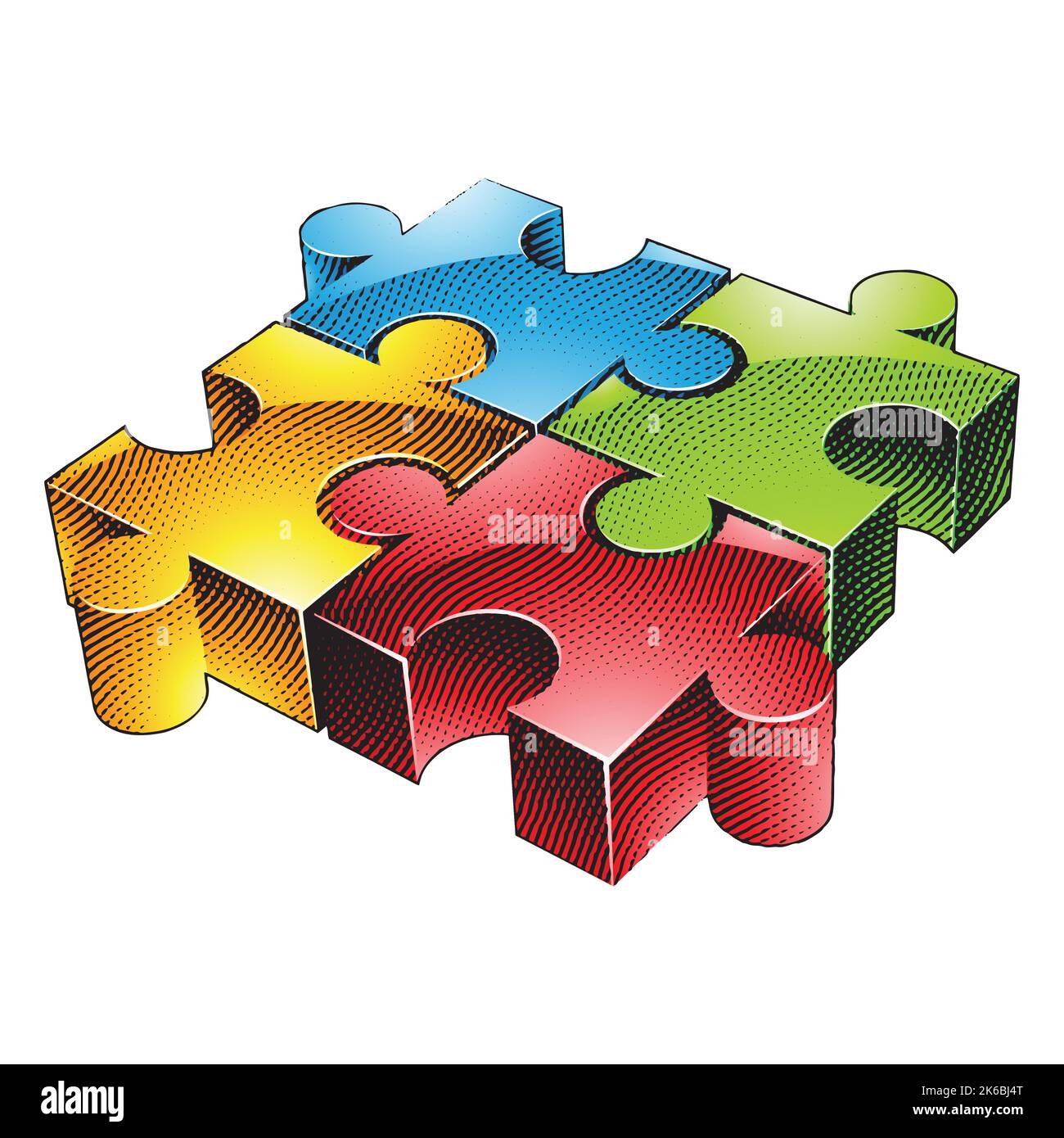 Jigsaw puzzle clip art cartoon Banque de photographies et d’images à ...