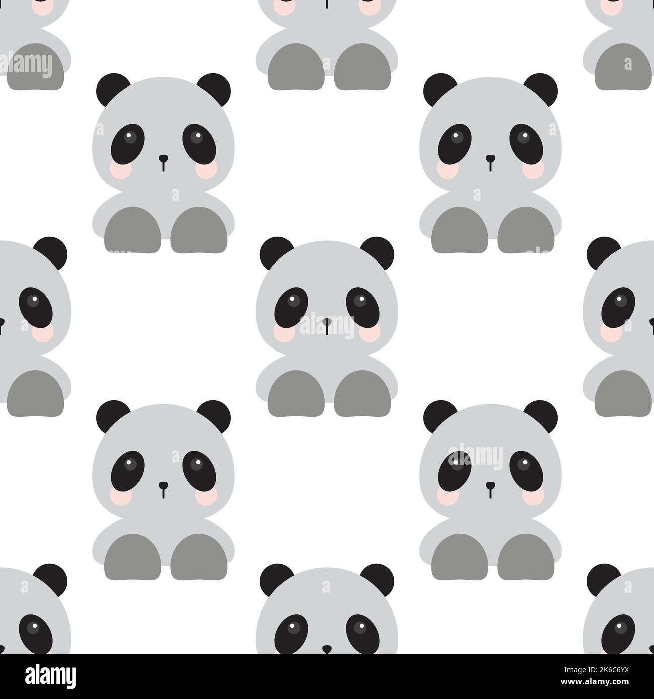 Motif de texture sans couture pour poupée Panda. Illustration de Vecteur