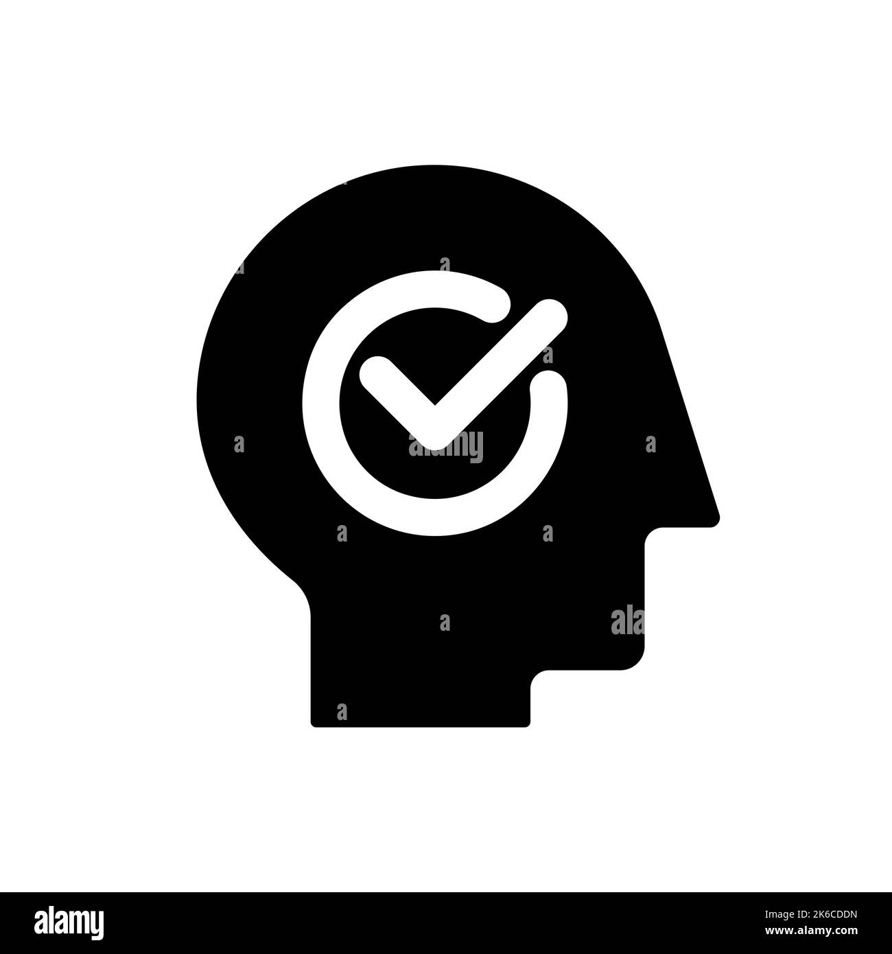 Santé mentale icône noire de l'interface utilisateur de glyphe Illustration de Vecteur