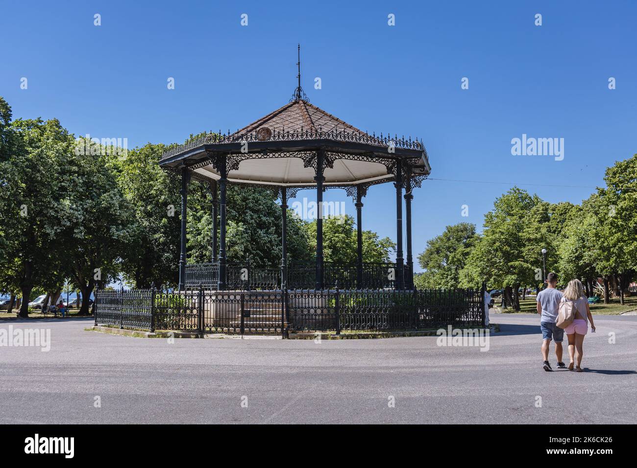 Pavillon de musique sur la place Spianada dans la ville de Corfou sur une île grecque de Corfou Banque D'Images