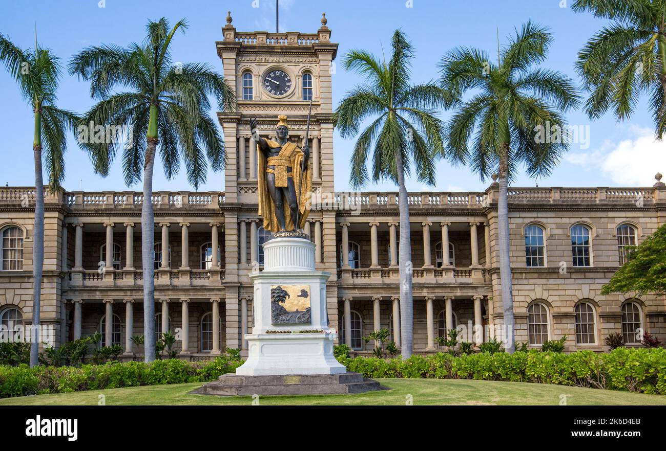 The Aliʻiōlani Hale, Maison des rois Heavenly, Honolulu Banque D'Images