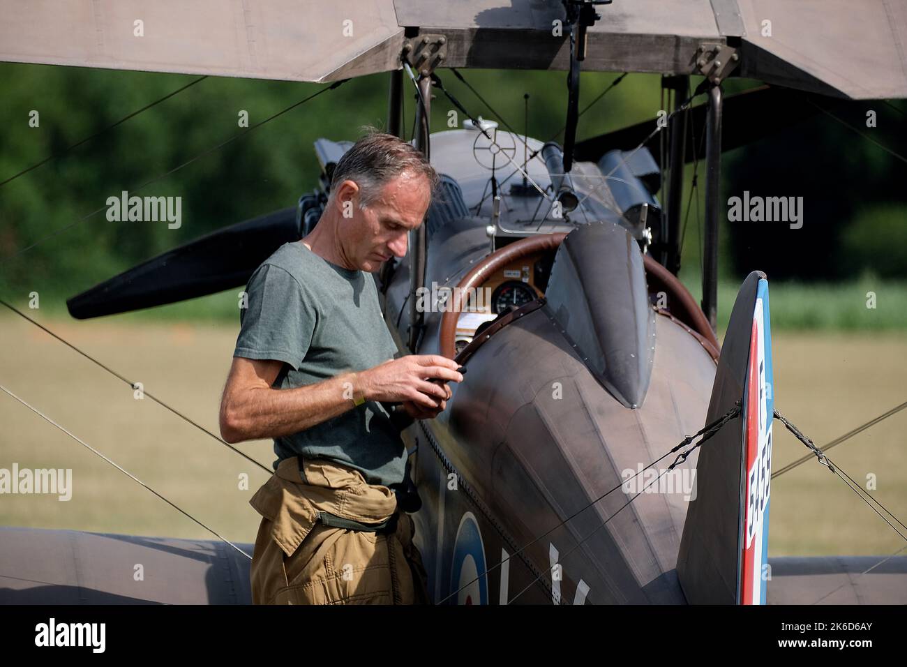 Replica British SE5a single Seat First World War Fighter Scout. Banque D'Images