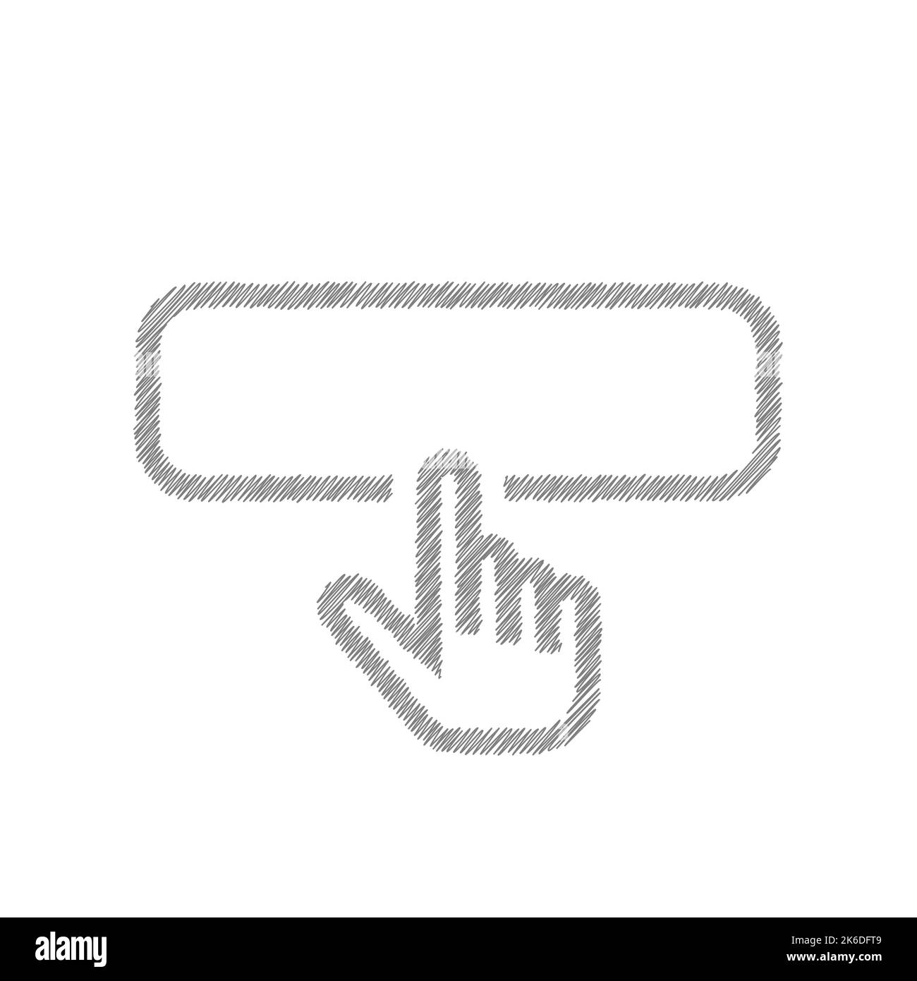 Appuyez sur le bouton icône de vecteur d'esquisse gris. Pointeur de curseur, illustration du logo Illustration de Vecteur