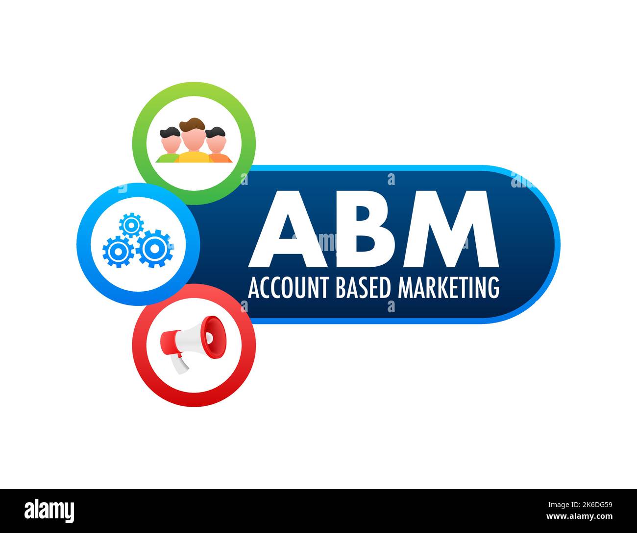 ABM - Marketing basé sur le compte. Concept d'entreprise. Illustration du stock vectoriel. Illustration de Vecteur