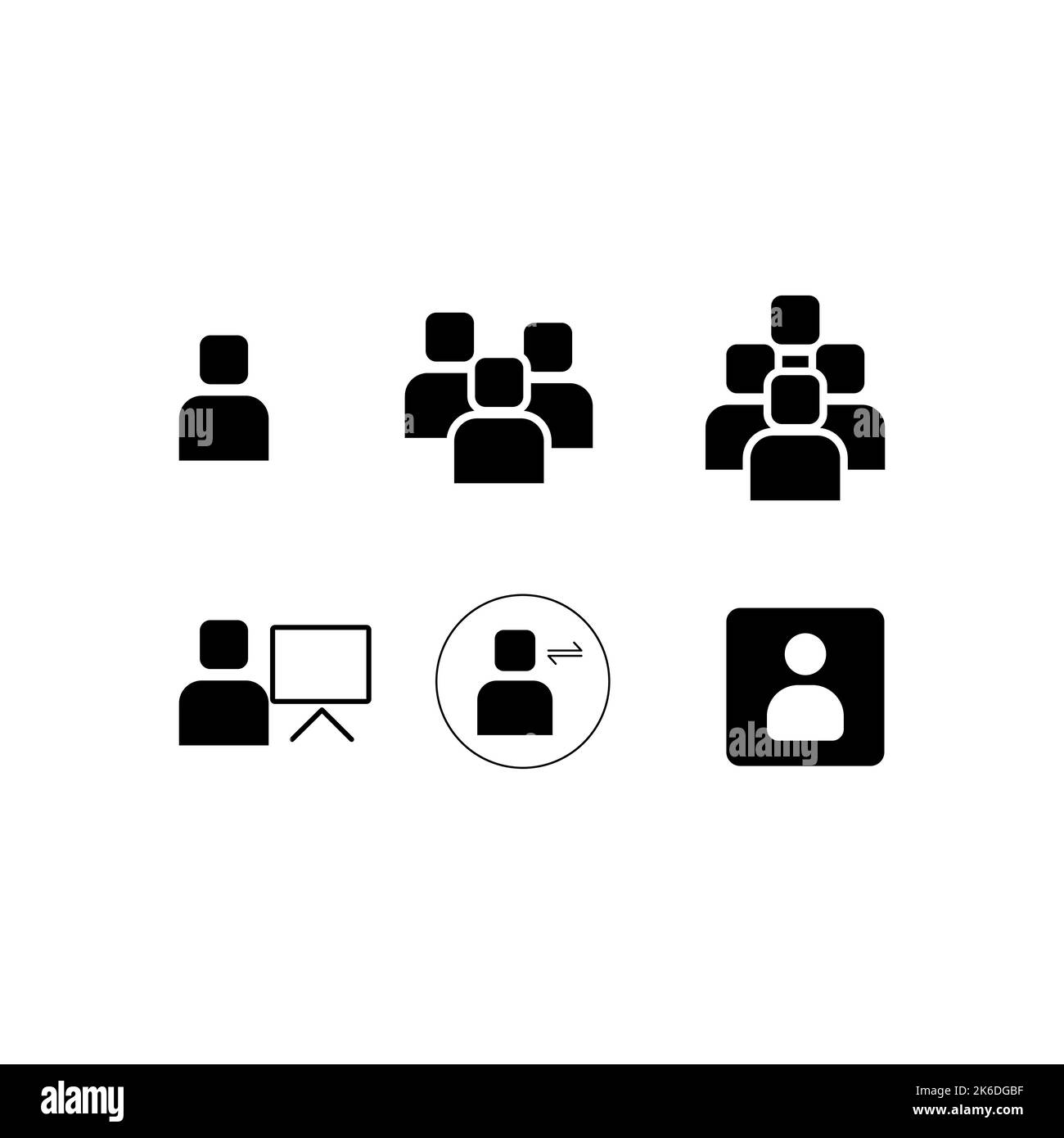 Icône d'une personne, ensemble de vecteurs d'icône utilisateur. Collection Profile and People Silhouette Illustration de Vecteur