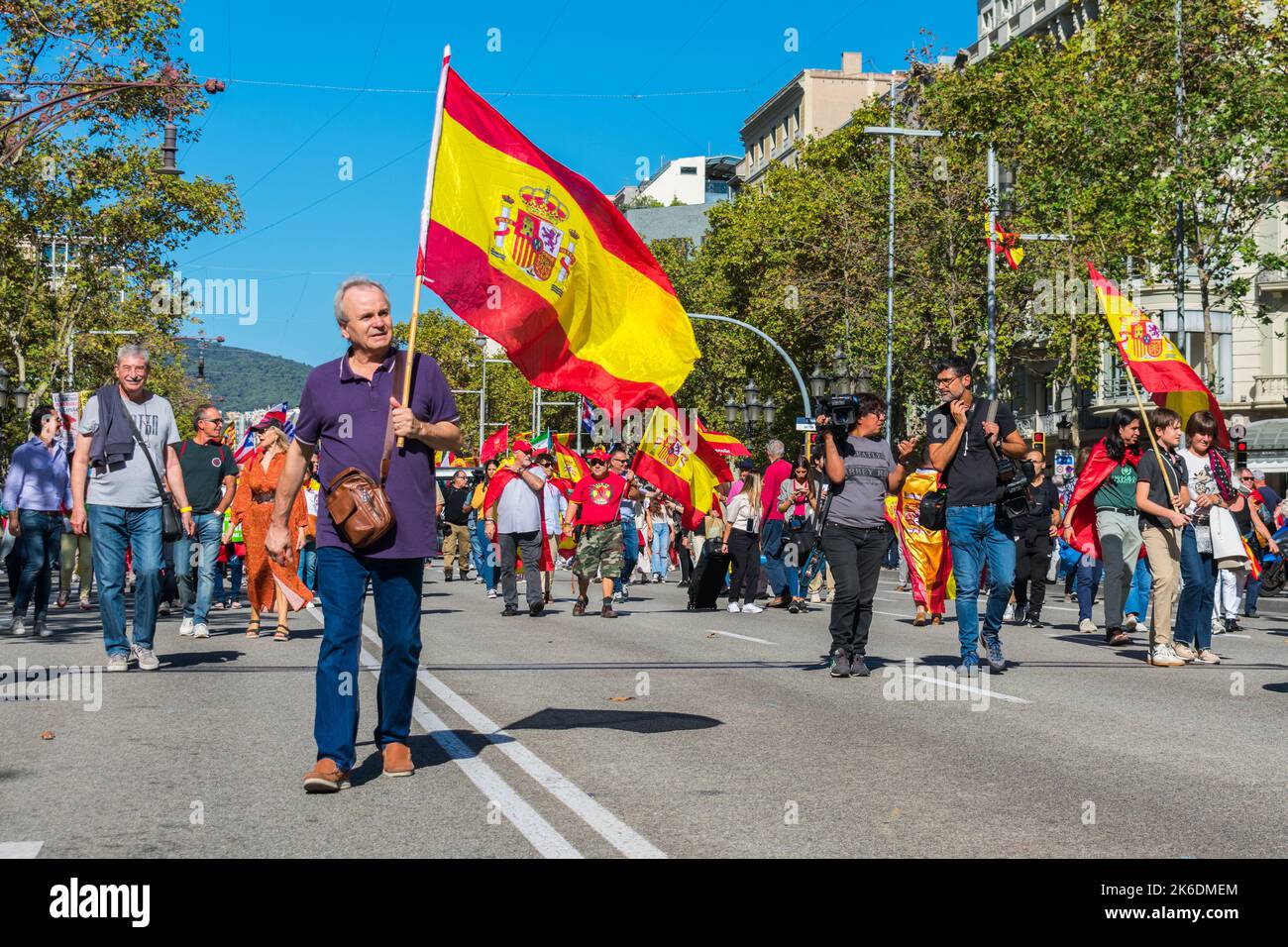 12 octobre 2022, Barcelone, célébration de la Journée espagnole à l'avenue Gracia Banque D'Images