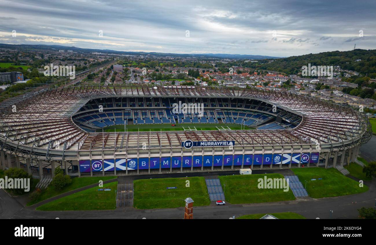 Murrayfield Stadium à Édimbourg - vue aérienne - EDIMBOURG, ÉCOSSE - 4 OCTOBRE 2022 Banque D'Images