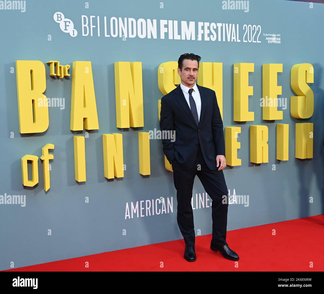 Londres, Royaume-Uni, 13/10/2022, Colin Farrell arrive aux Banshees of Inishenin - UK Premiere Premiere - BFI London film Festival, le 14th octobre 2022, Londres, Royaume-Uni. Banque D'Images