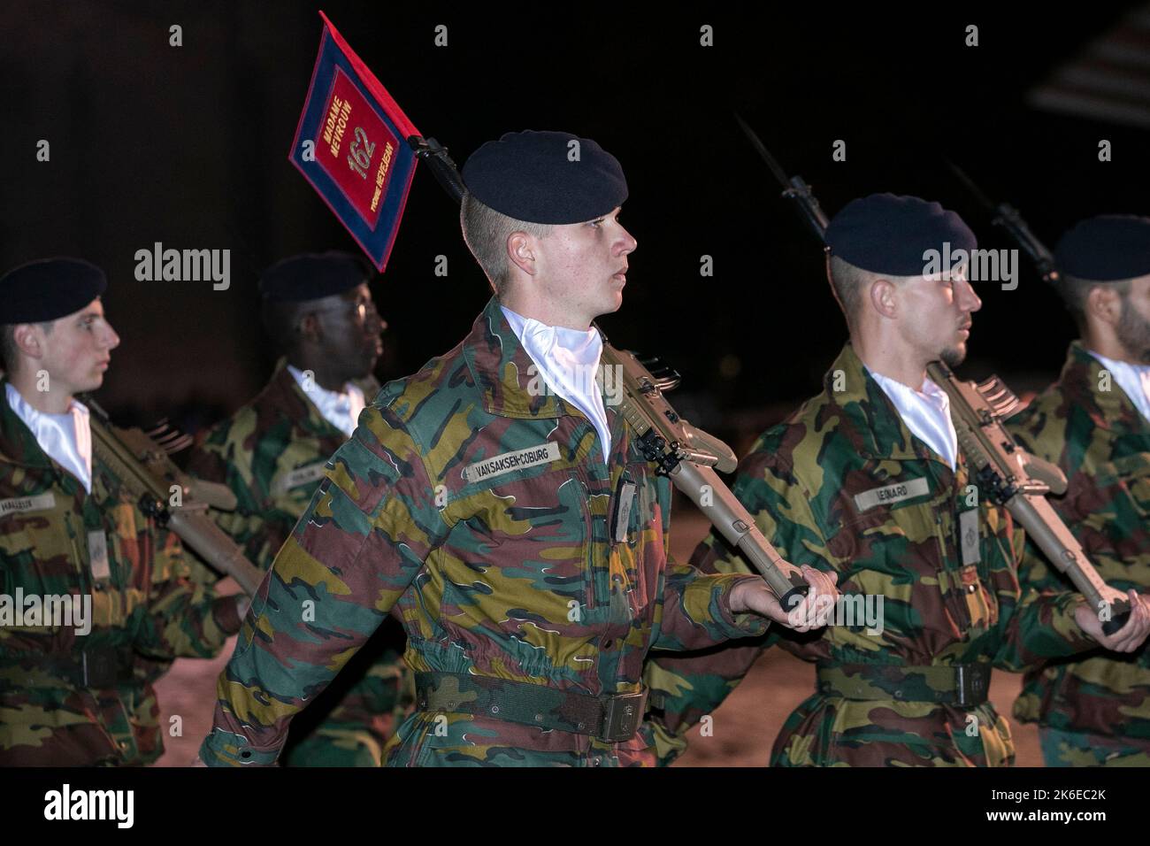 Prince Gabriel photographié lors de la cérémonie d'ouverture de l'année académique 2022-2023 de l'École militaire royale (KMS), à Bruxelles, le jeudi 13 octobre 2022. Les nouveaux étudiants, dont le prince Gabriel, font leur entrée solennelle et le roi remet également le degen du roi au vice-lieutenant Jasper Mathys. BELGA PHOTO HATIM KAGHAT Banque D'Images