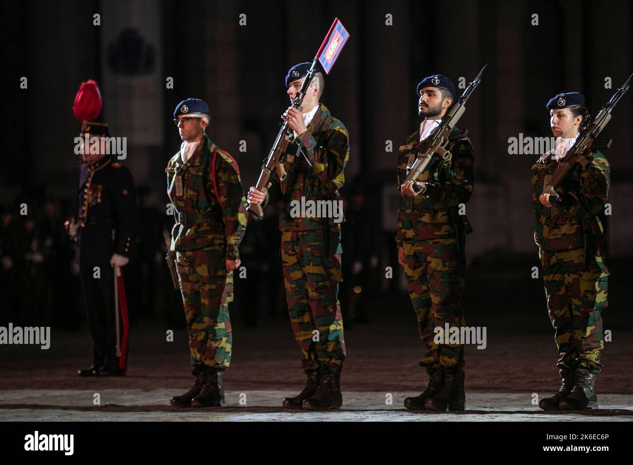 Prince Gabriel photographié lors de la cérémonie d'ouverture de l'année académique 2022-2023 de l'École militaire royale (KMS), à Bruxelles, le jeudi 13 octobre 2022. Les nouveaux étudiants, dont le prince Gabriel, font leur entrée solennelle et le roi remet également le degen du roi au vice-lieutenant Jasper Mathys. BELGA PHOTO HATIM KAGHAT Banque D'Images