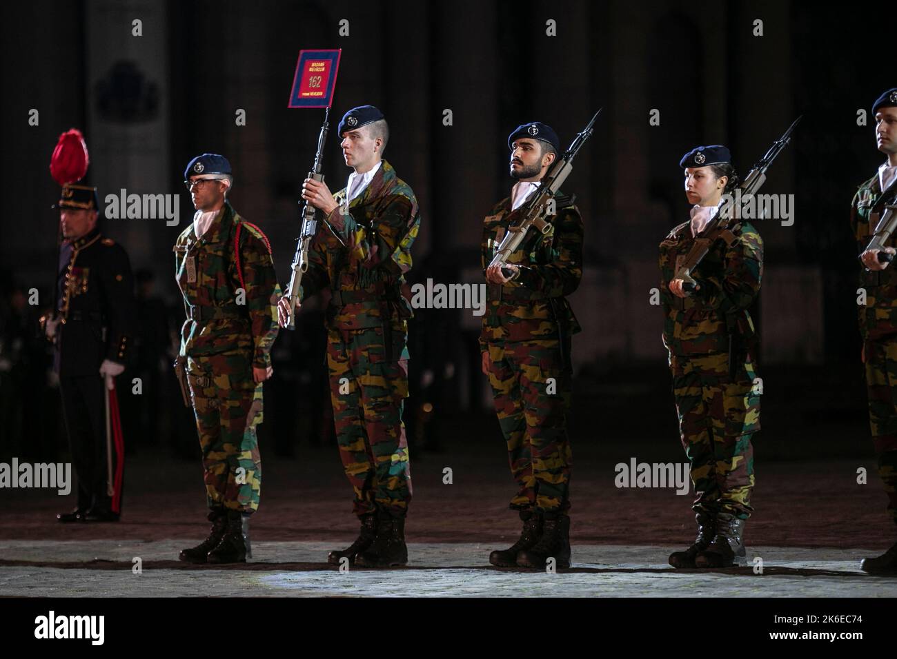 Prince Gabriel photographié lors de la cérémonie d'ouverture de l'année académique 2022-2023 de l'École militaire royale (KMS), à Bruxelles, le jeudi 13 octobre 2022. Les nouveaux étudiants, dont le prince Gabriel, font leur entrée solennelle et le roi remet également le degen du roi au vice-lieutenant Jasper Mathys. BELGA PHOTO HATIM KAGHAT Banque D'Images