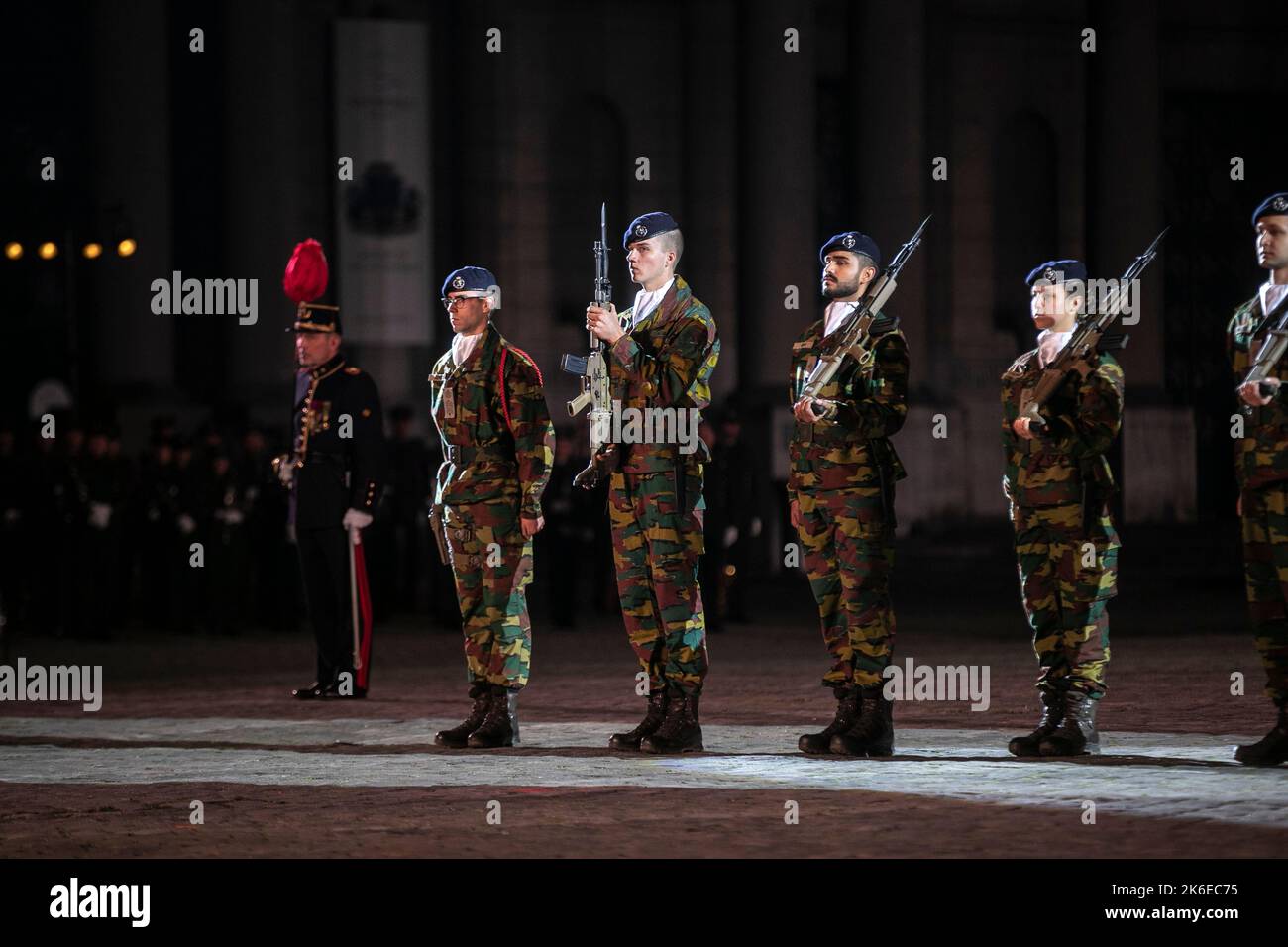 Prince Gabriel photographié lors de la cérémonie d'ouverture de l'année académique 2022-2023 de l'École militaire royale (KMS), à Bruxelles, le jeudi 13 octobre 2022. Les nouveaux étudiants, dont le prince Gabriel, font leur entrée solennelle et le roi remet également le degen du roi au vice-lieutenant Jasper Mathys. BELGA PHOTO HATIM KAGHAT Banque D'Images