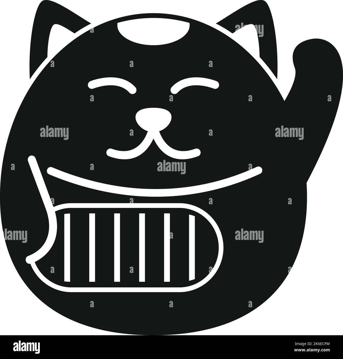 Fortune chanceux chat icône simple vecteur. Japon neko. Chance Maneki Illustration de Vecteur