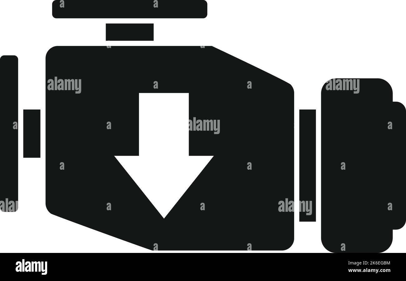 Vérifiez le vecteur simple de l'icône du moteur. Voiture auto. Pièce de rechange Illustration de Vecteur