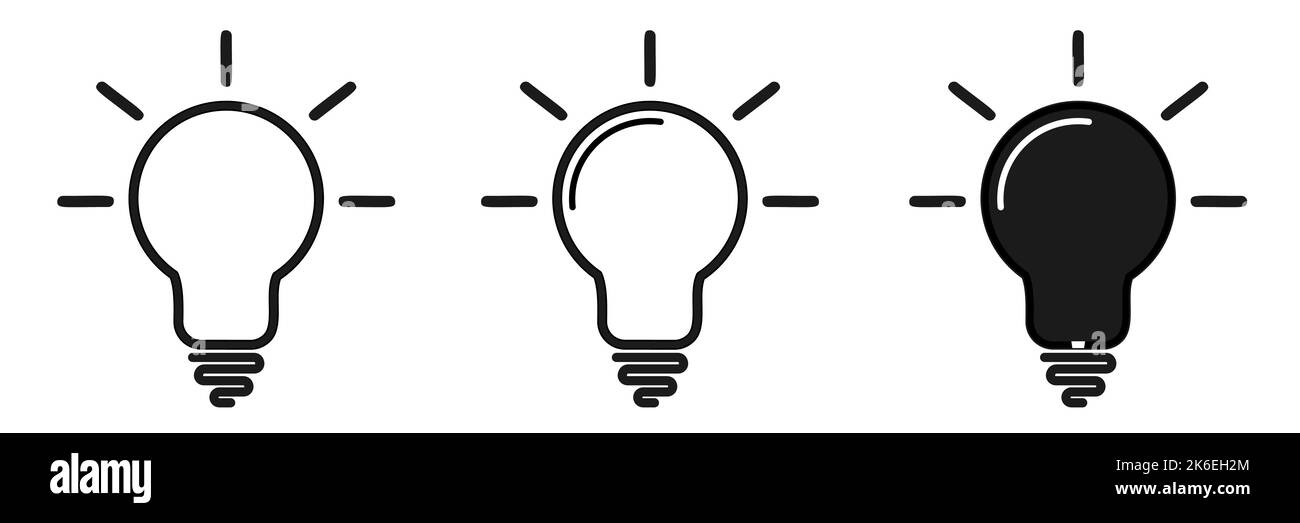 Icônes de lampe définies. Collection Idea LAMP Icon. Style plat Illustration de Vecteur