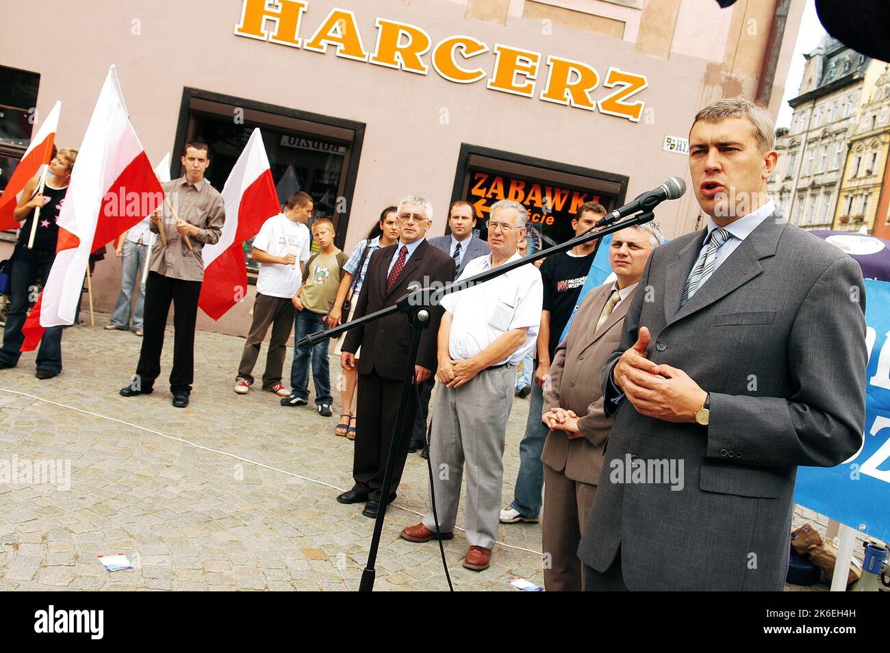 Roman Jacek Giertych (né 27 février 1971 en årem) - politicien polonais et avocat, avocat. En 2001C2007, il a été adjoint au Sejm des mandats 4th et 5th, en 2006C2007, vice-président du Conseil des ministres et ministre de l'éducation nationale dans les gouvernements de Kazimierz Marcinkiewicz et Jaros¸aw KaczyÄski, Ancien président de la jeunesse polonaise et de la Ligue des familles polonaises. Photo Kazimierz Jurewicz, Banque D'Images