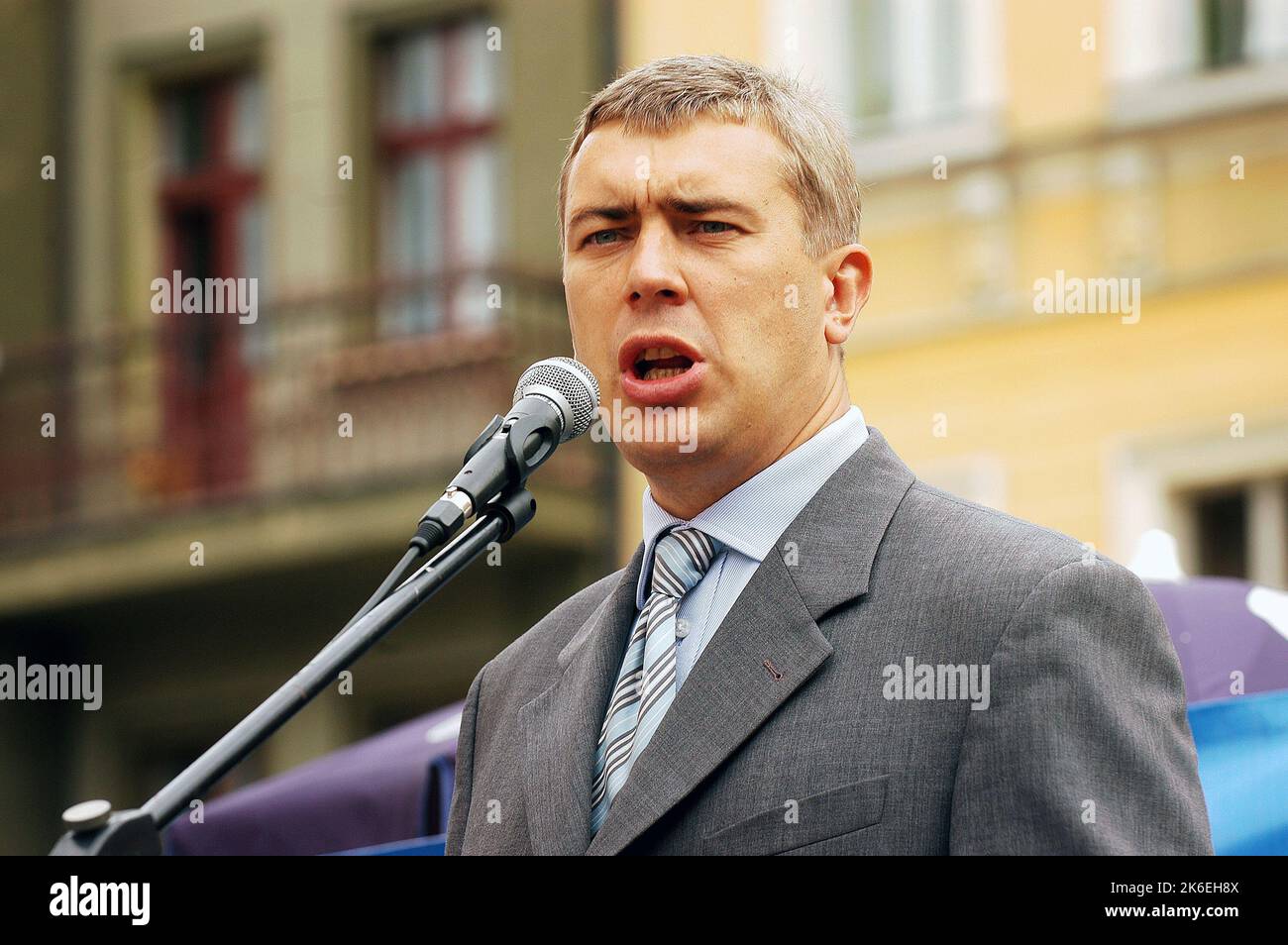 Roman Jacek Giertych (né 27 février 1971 en årem) - politicien polonais et avocat, avocat. En 2001C2007, il a été adjoint au Sejm des mandats 4th et 5th, en 2006C2007, vice-président du Conseil des ministres et ministre de l'éducation nationale dans les gouvernements de Kazimierz Marcinkiewicz et Jaros¸aw KaczyÄski, Ancien président de la jeunesse polonaise et de la Ligue des familles polonaises. Photo Kazimierz Jurewicz, Banque D'Images