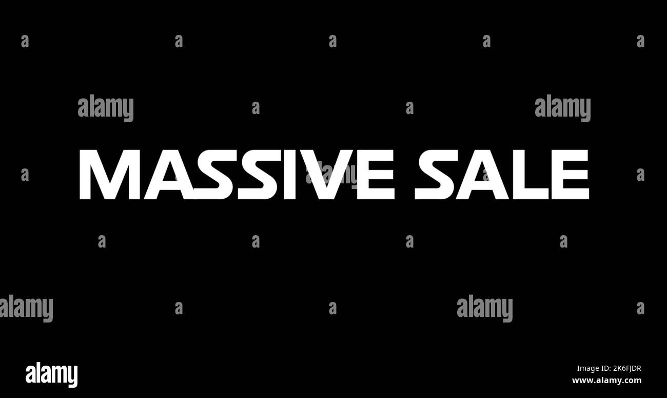 Image de la vente massive annonce dans Retro dix-huit concept avec des formes de néon sur fond noir 4K Banque D'Images