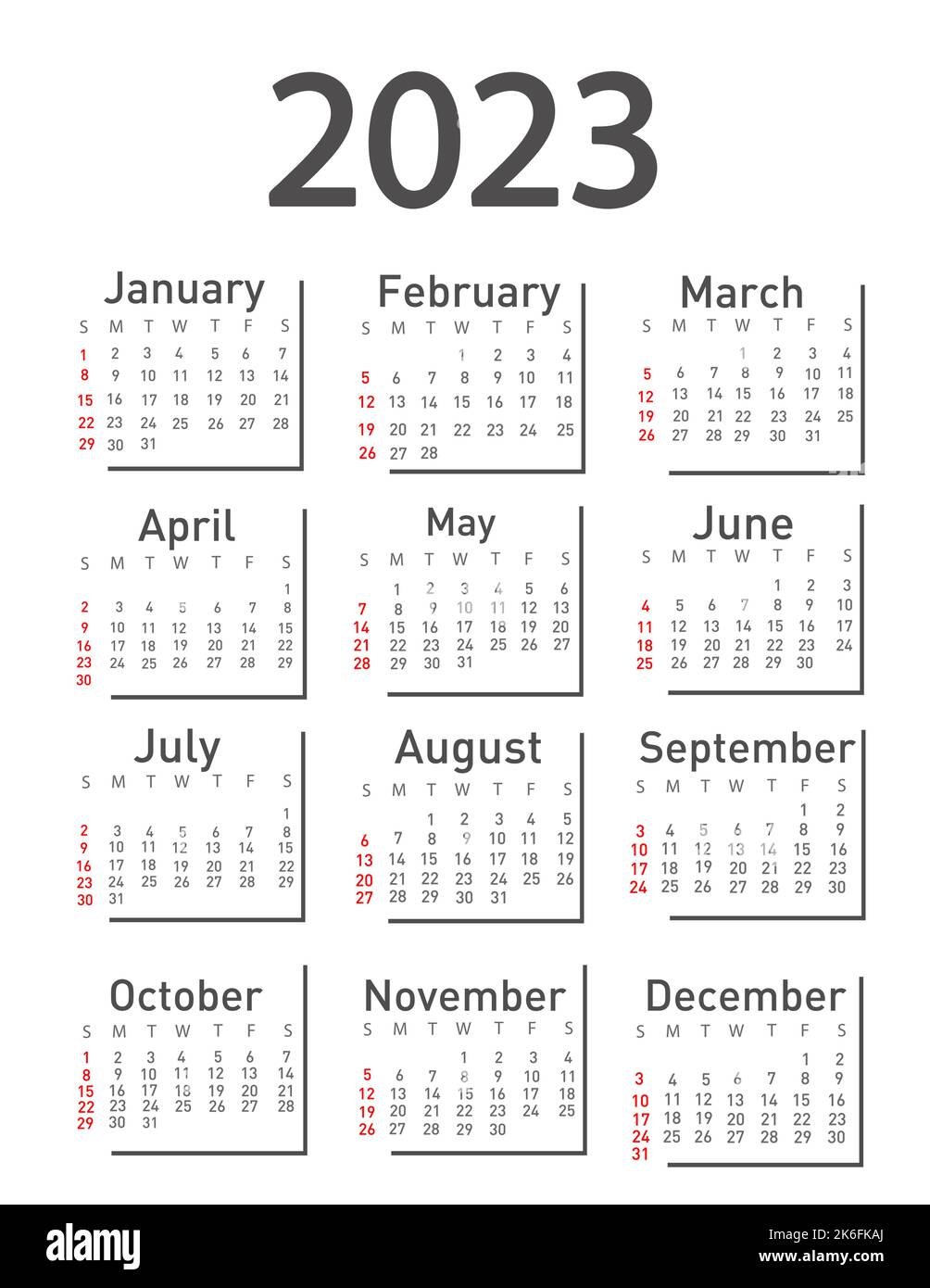 Calendrier pour illustration vectorielle 2023 Illustration de Vecteur