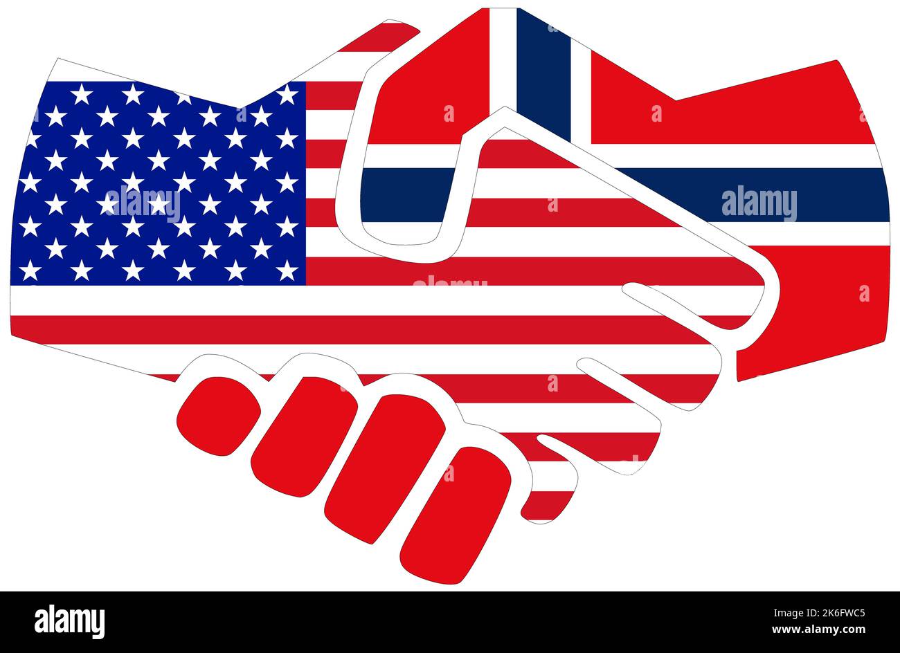 USA - Norvège : poignée de main, symbole d'accord ou d'amitié Banque D'Images
