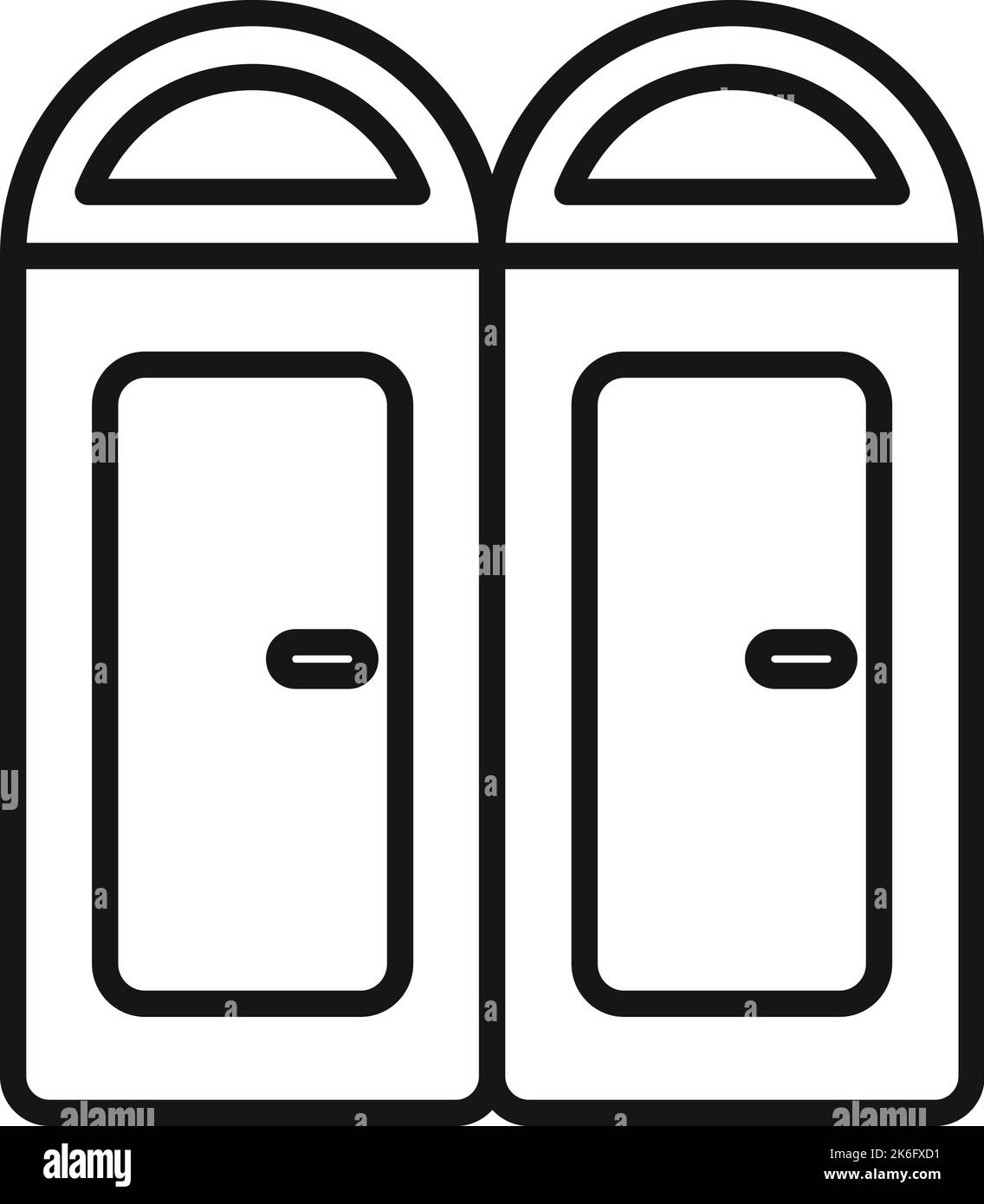 Vecteur de contour d'icône de wc en plastique public. Toilettes salle de  bains. Chambre de porte Image Vectorielle Stock - Alamy