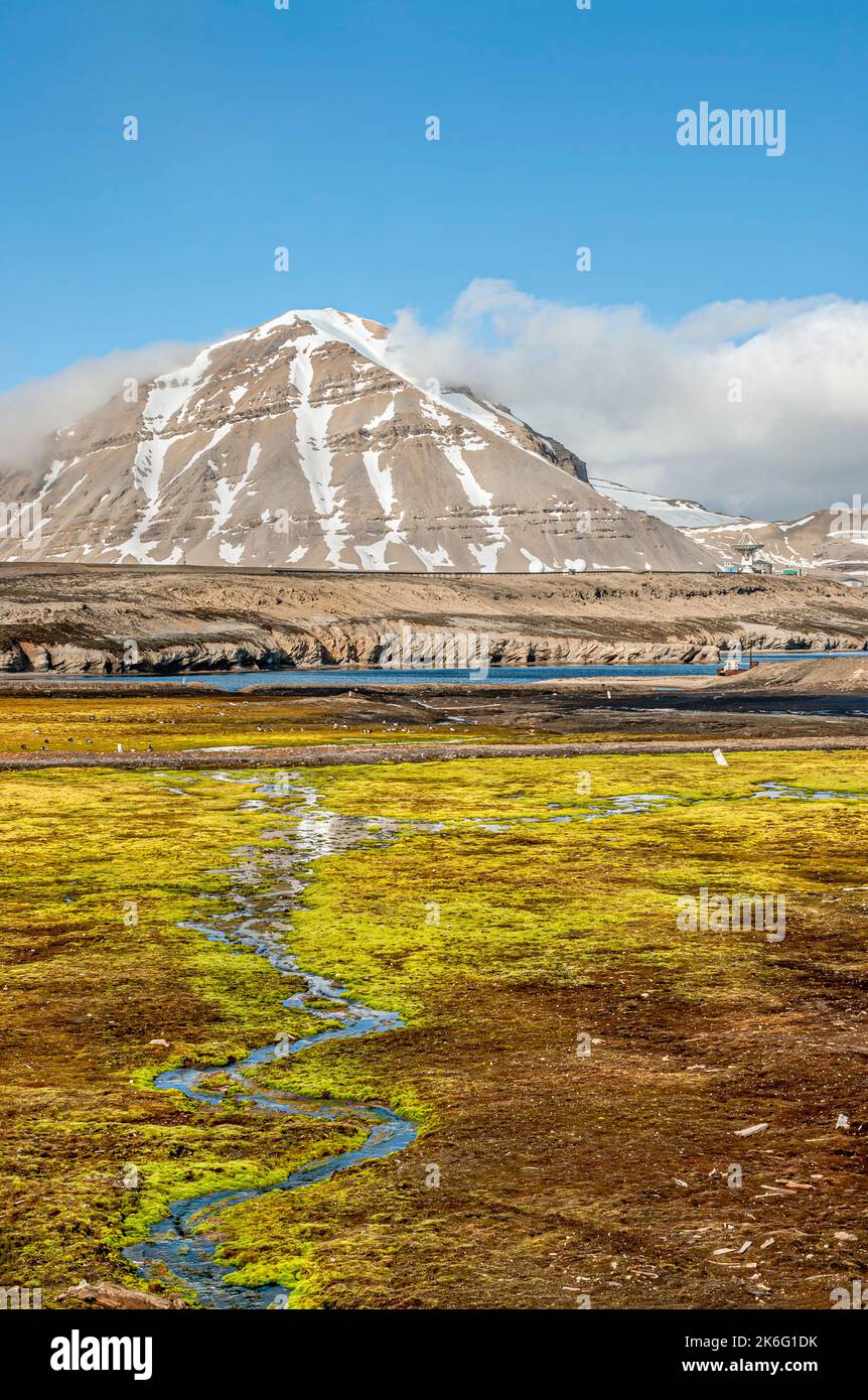 Paysage arctique minimaliste à Svalbard, Norvège Banque D'Images
