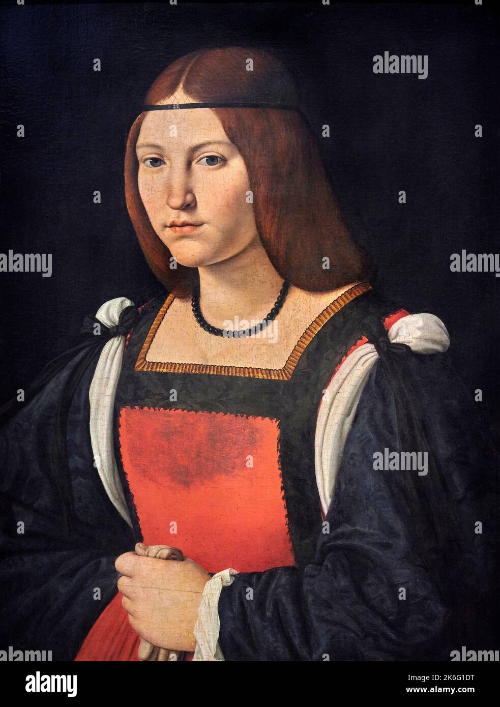Ritratto di giovane donna - olio e tempera su tavola - Andrea Solario - 1507 - Milano, Italia, Pinacoteca del Castello Sforzesco Banque D'Images