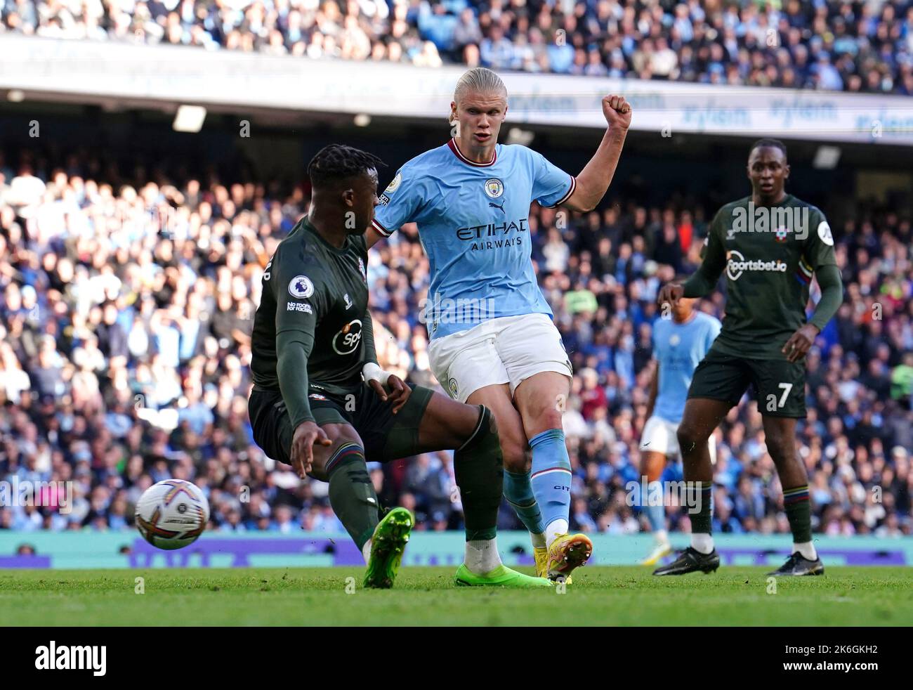 Photo du dossier datée du 08-10-2022 de Erling Haaland. PEP Guardiola s'attend à ce que Erling Haaland soit en forme et tire pour le voyage de Manchester City à Liverpool dimanche. Date de publication : vendredi 14 octobre 2022. Banque D'Images