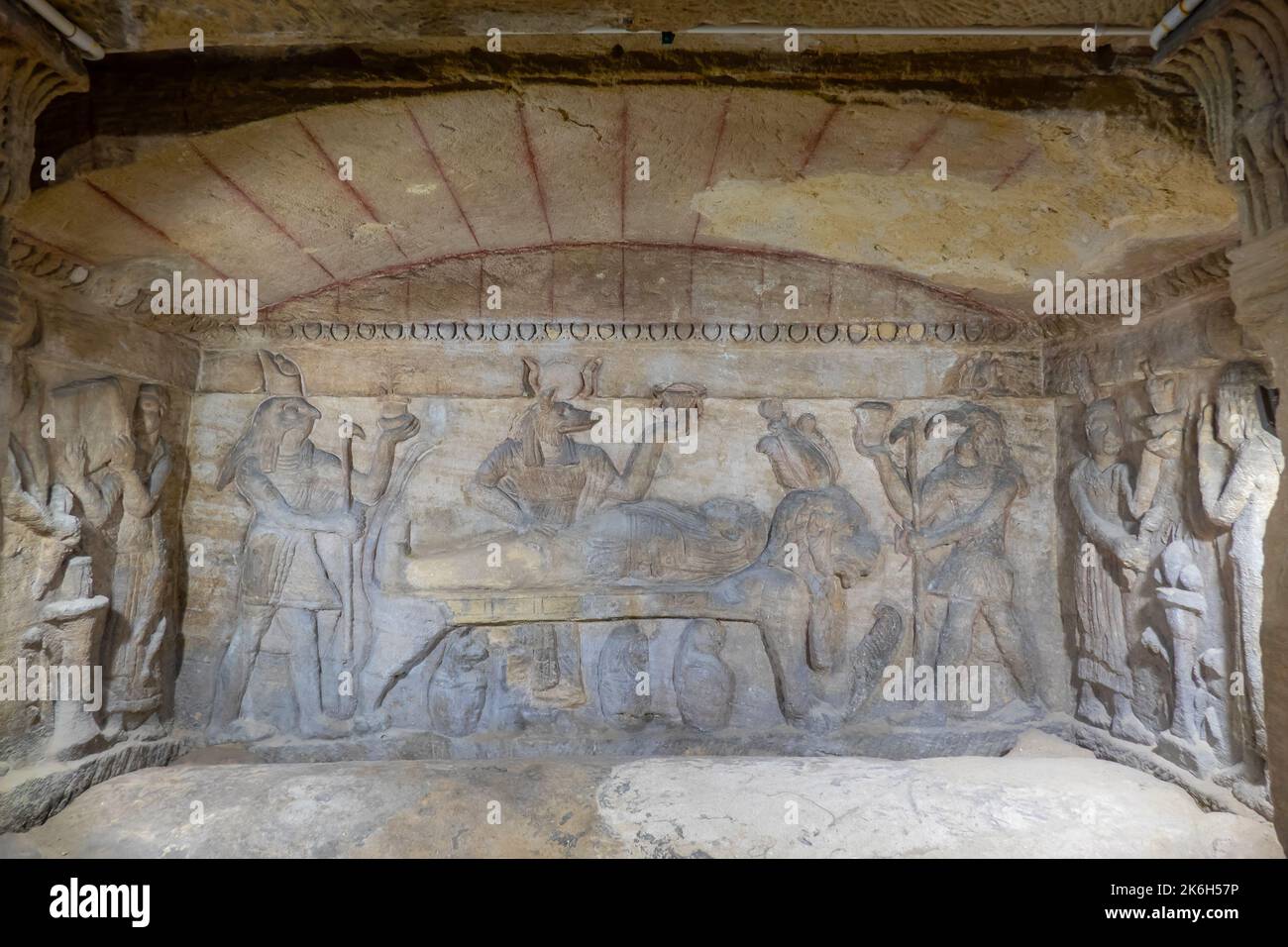 Égypte, Alexandrie, catacombes de Kom el Shoqafa Banque D'Images