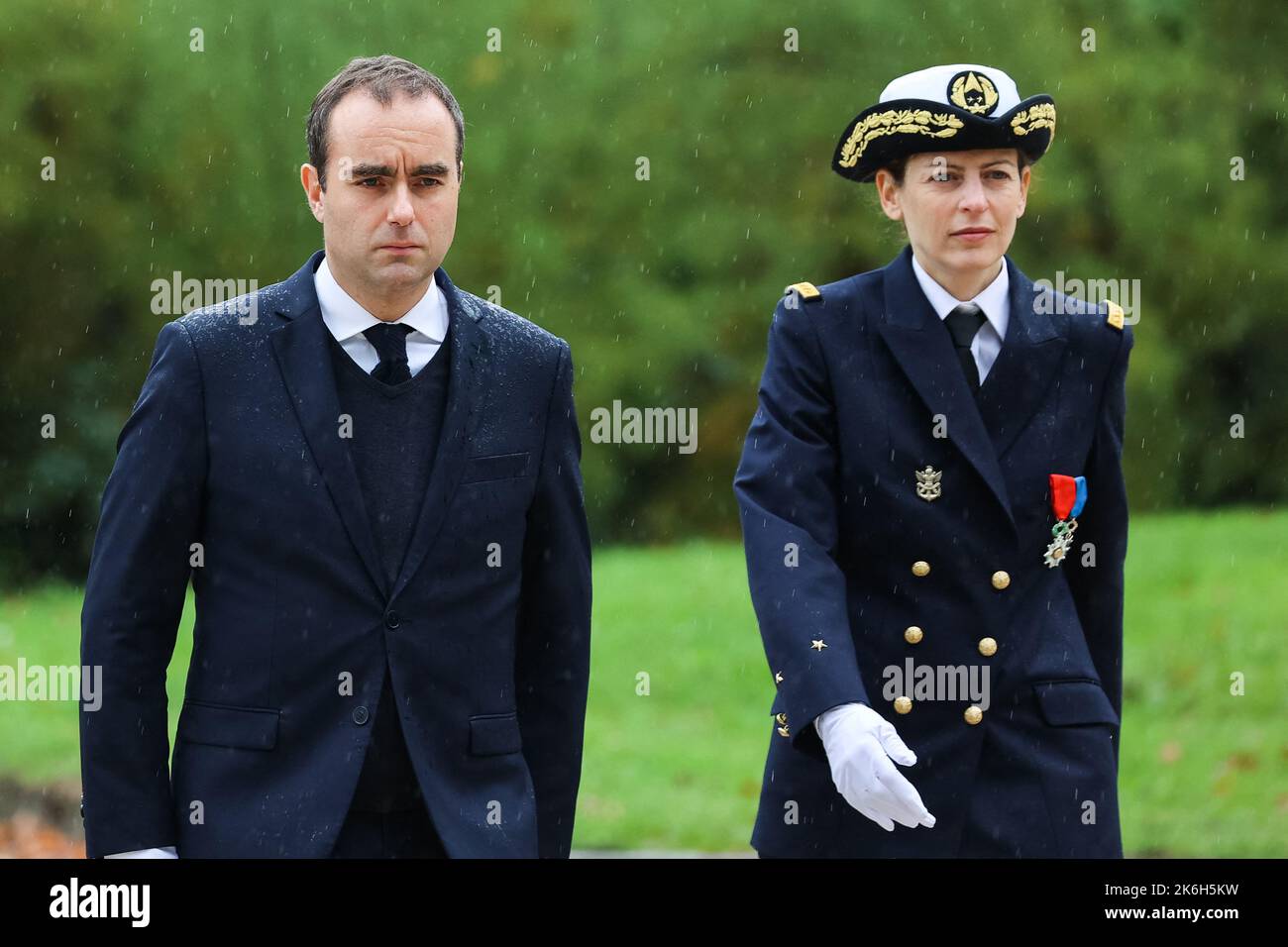 Palaiseau, France. 14 octobre 2022, Laura Chaumard DG Ecole Polytechnique lors de la visite de Sébastien Lecornu, Ministre des forces armées à l'Ecole Polytechnique sur 14 octobre 2022 à Palaiseau, France. Photo de Nasser Berzane/ABACAPRESS.COM Banque D'Images