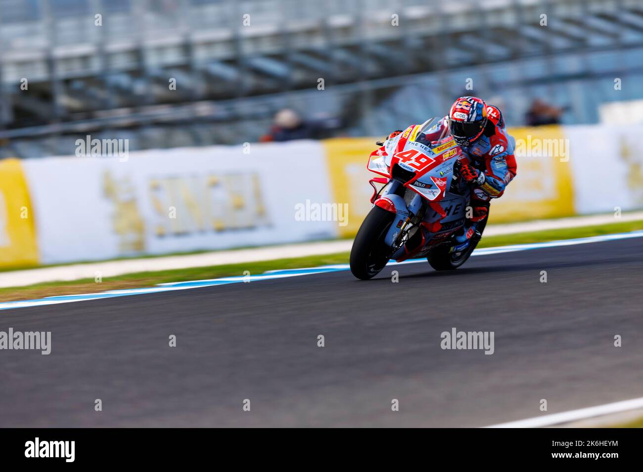 14th octobre 2022 ; circuit du Grand Prix de Phillip Island, Melbourne, Victoria, Australie : MotGP d'Australie, journée d'entraînement libre et de qualification : Gresini Racing MotoGP Rider Fabio Di Giannantonio pendant l'entraînement libre 1 au MotoGP australien Banque D'Images